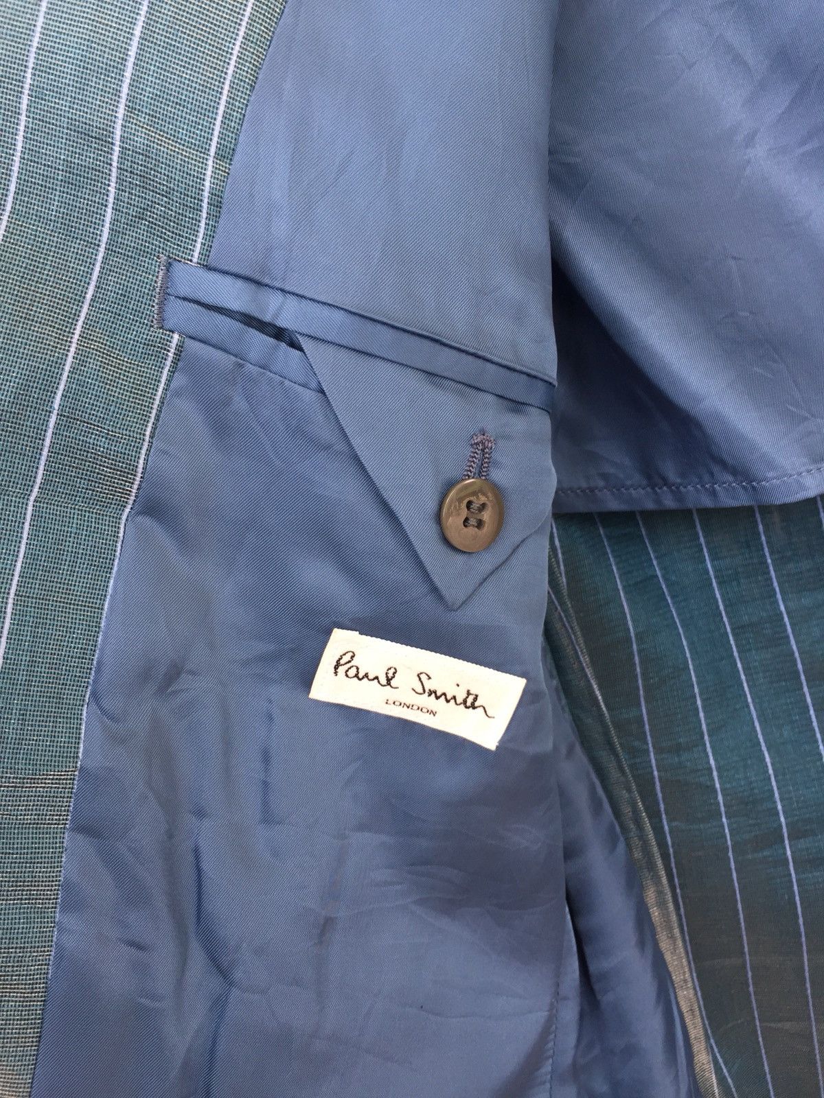 Paul Smith Striped Linen Blend Three Button Blazer Jacket Size 38R - 7 Thumbnail
