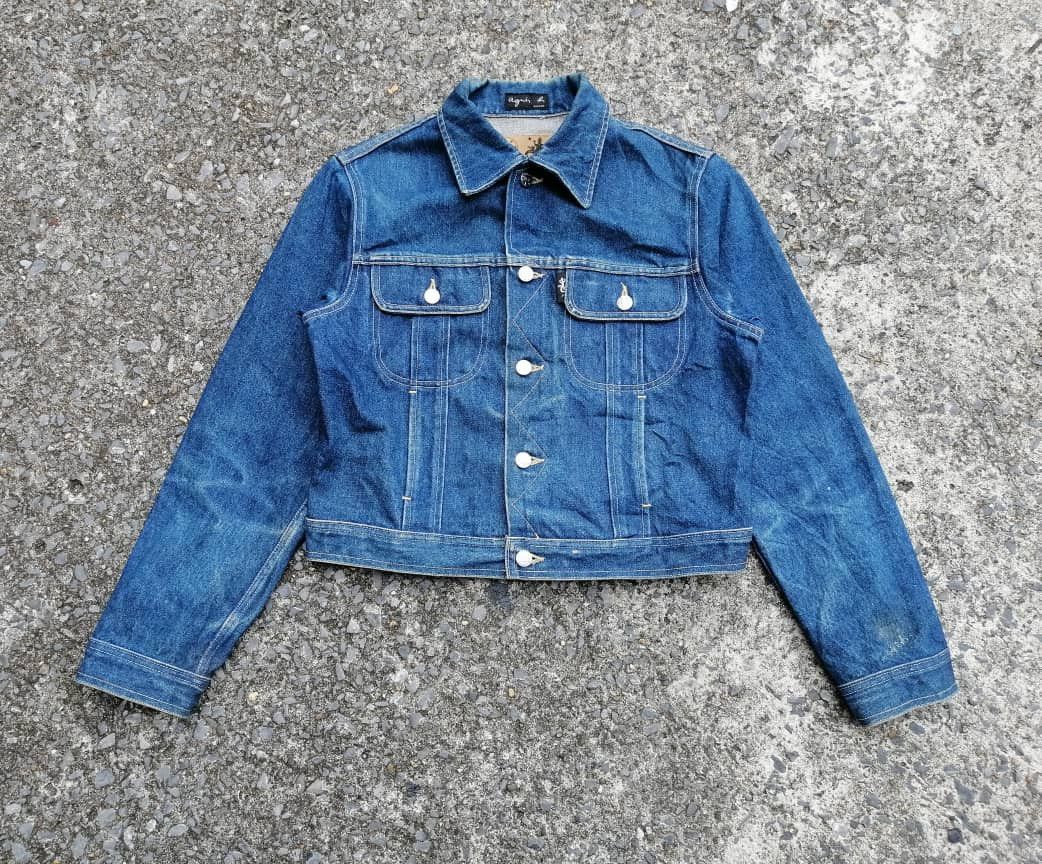 Designer × agnes b. Agnes B. Crop Styles Denim Jacket Size S / US 4 / IT 40 - 1 Thumbnail