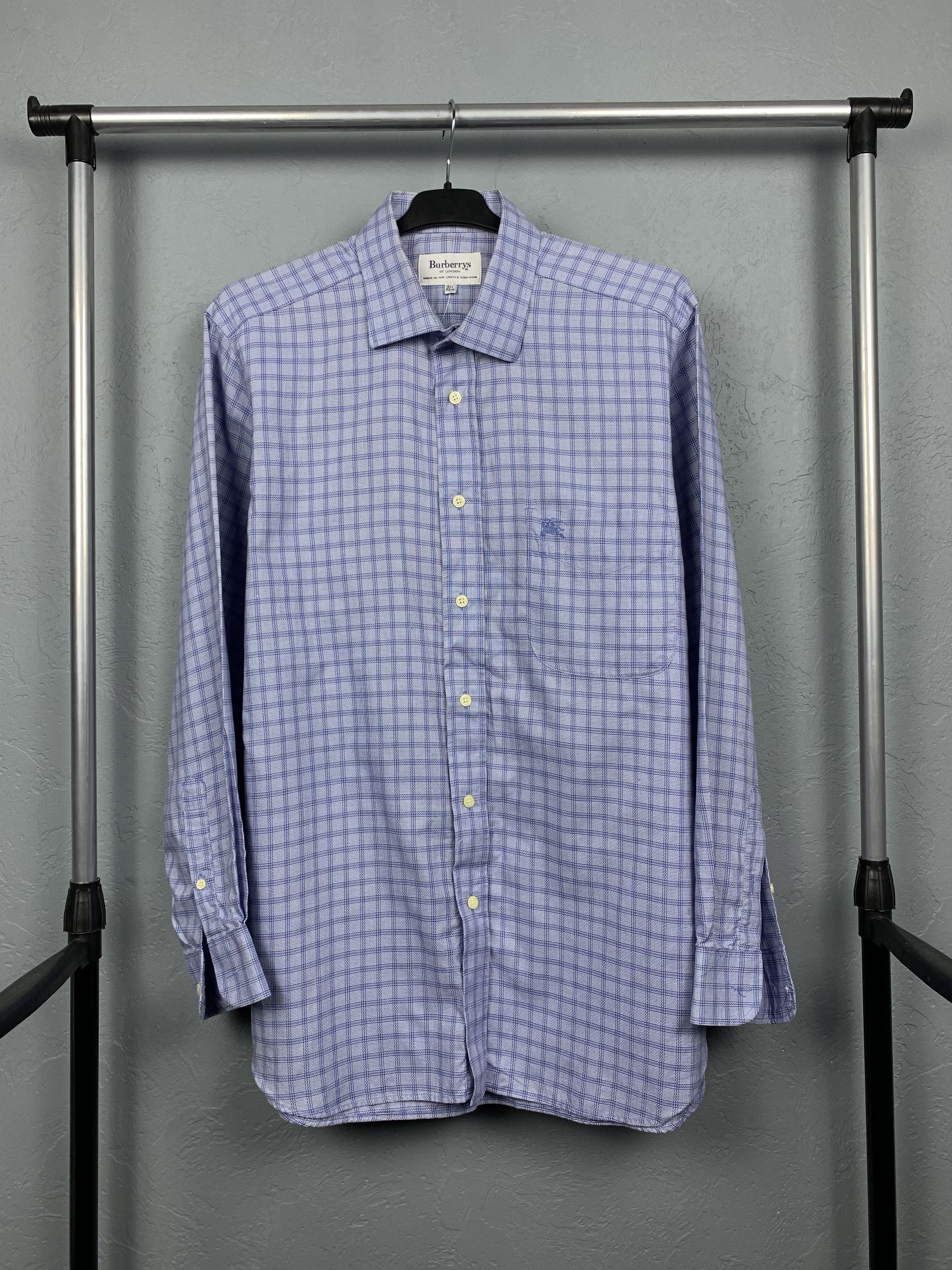 Burberry × Vintage Burberry Vintage Mens Long Sleeve Plaid Shirt Size US XL / EU 56 / 4 - 1 Thumbnail