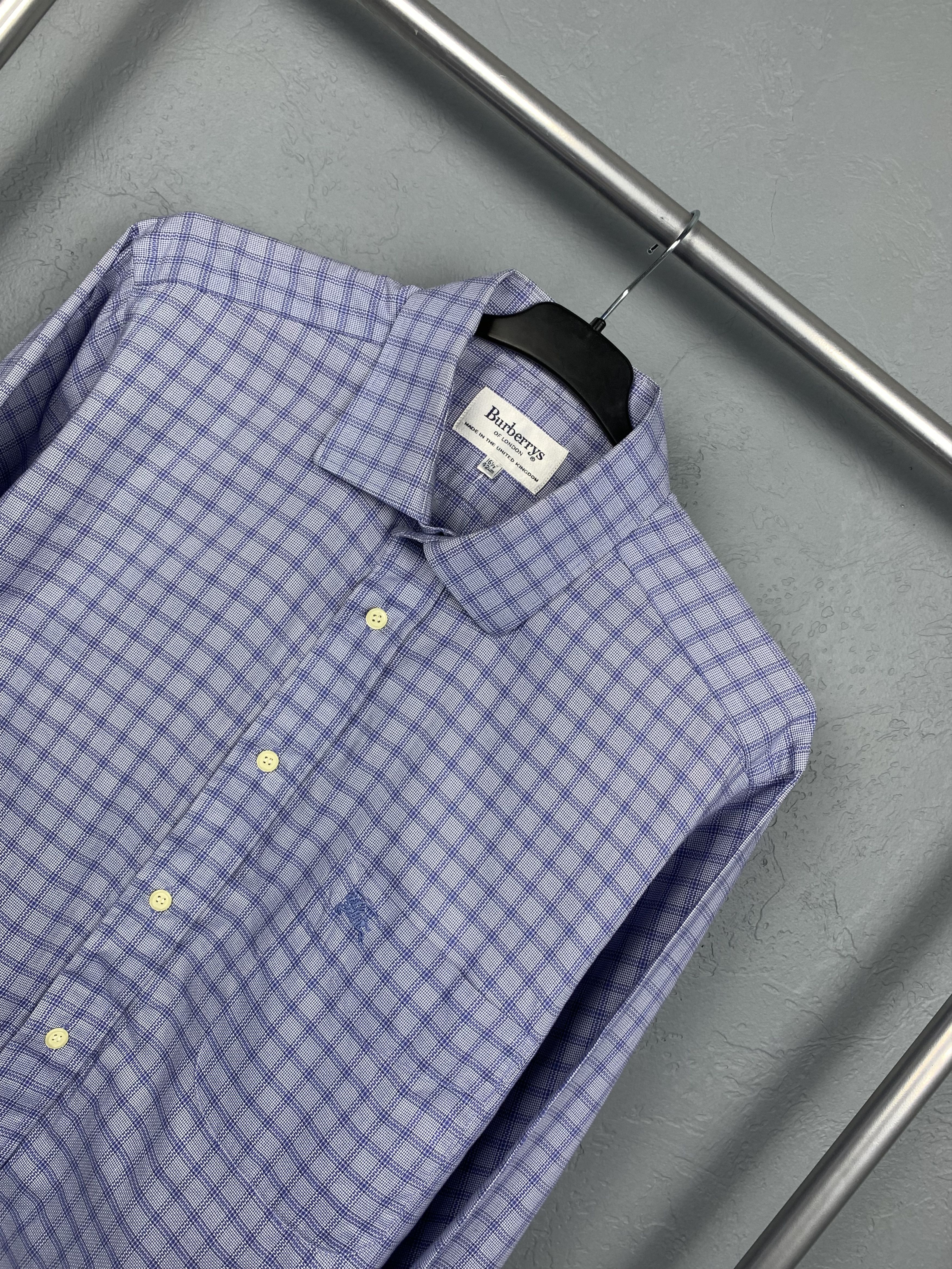 Burberry × Vintage Burberry Vintage Mens Long Sleeve Plaid Shirt Size US XL / EU 56 / 4 - 2 Thumbnail