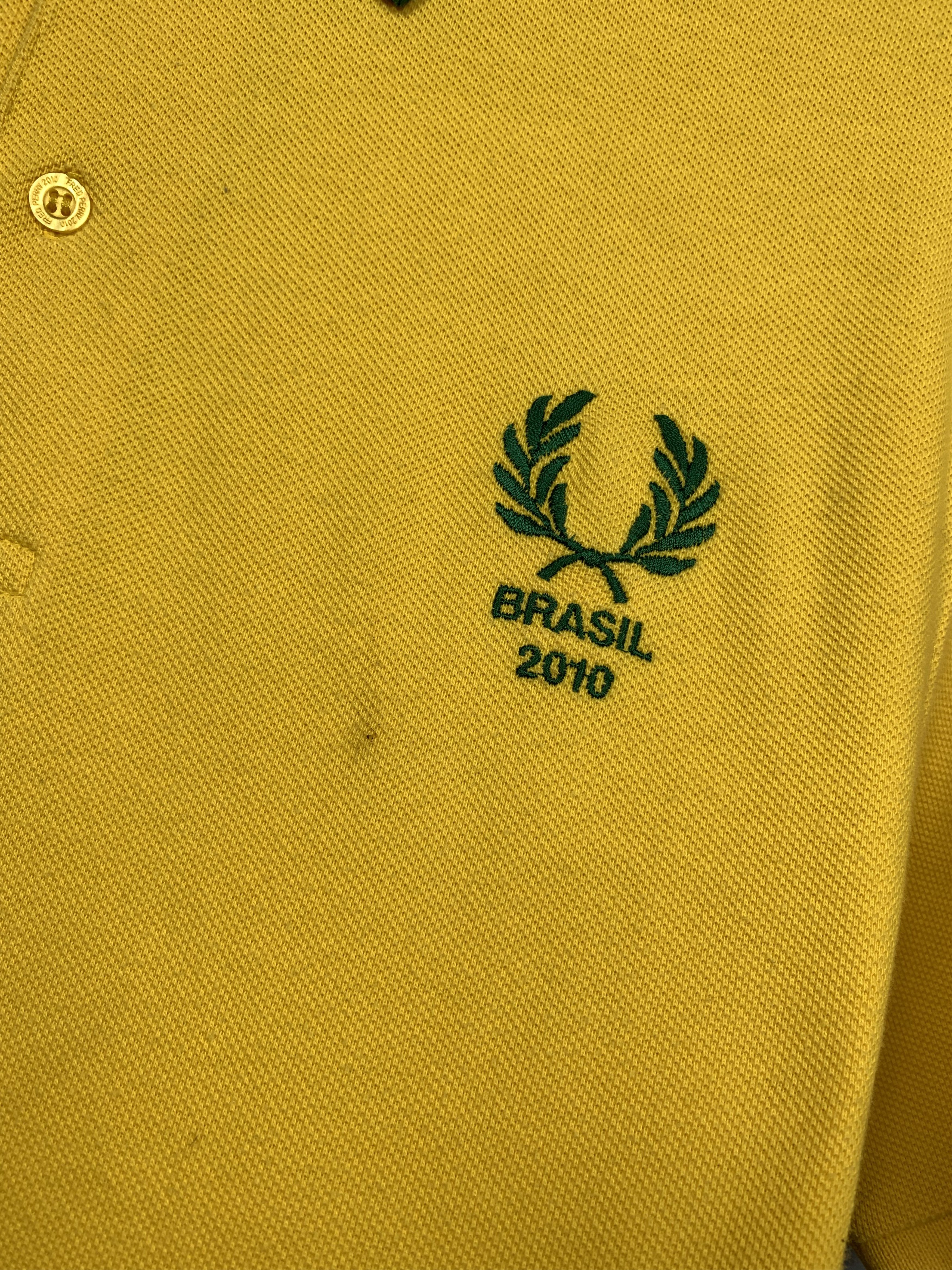 Fred Perry Fred Perry Brasil 90s Vintage Mens Polo Shirt Size US L / EU 52-54 / 3 - 3 Thumbnail