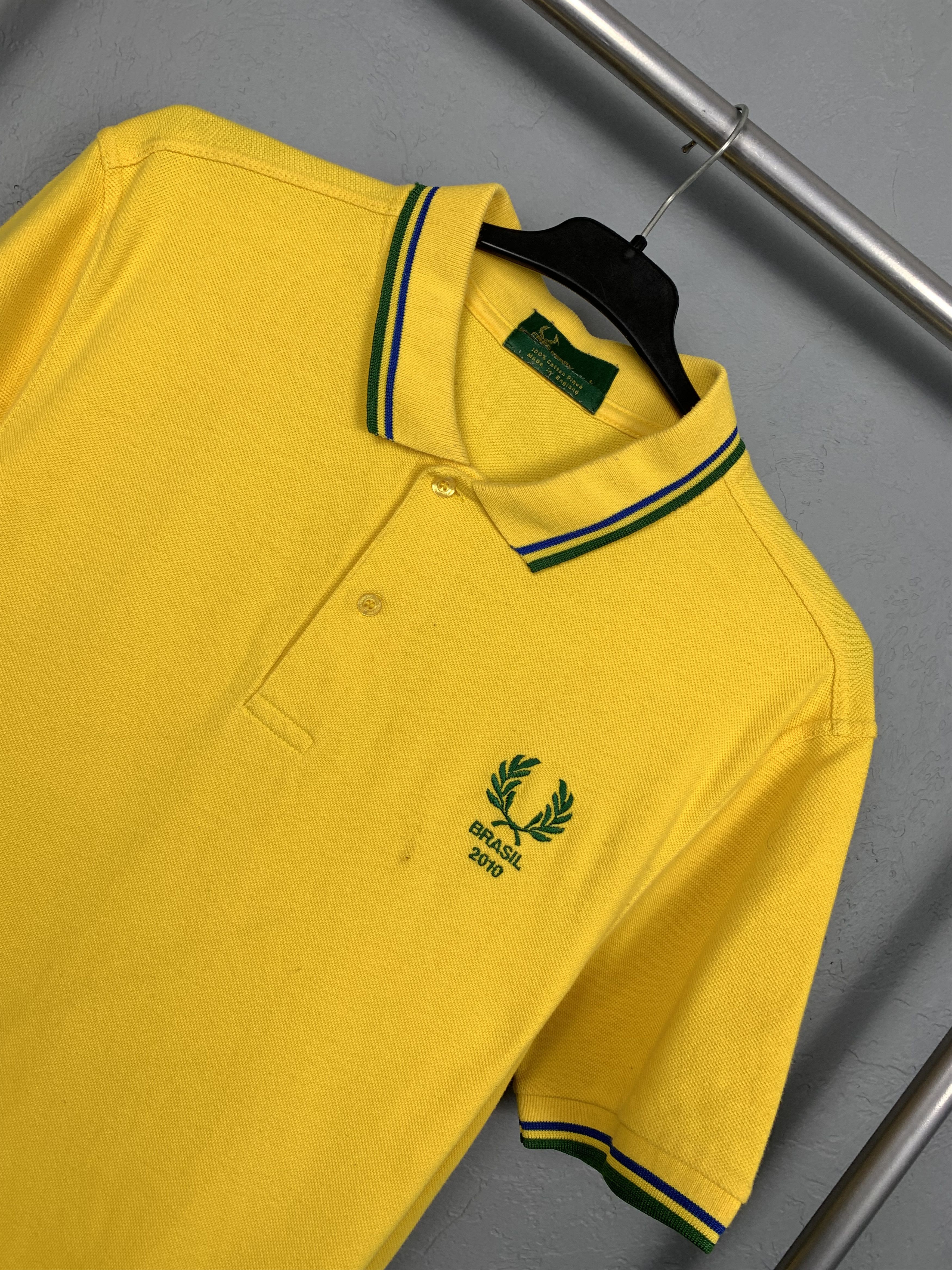 Fred Perry Fred Perry Brasil 90s Vintage Mens Polo Shirt Size US L / EU 52-54 / 3 - 2 Thumbnail