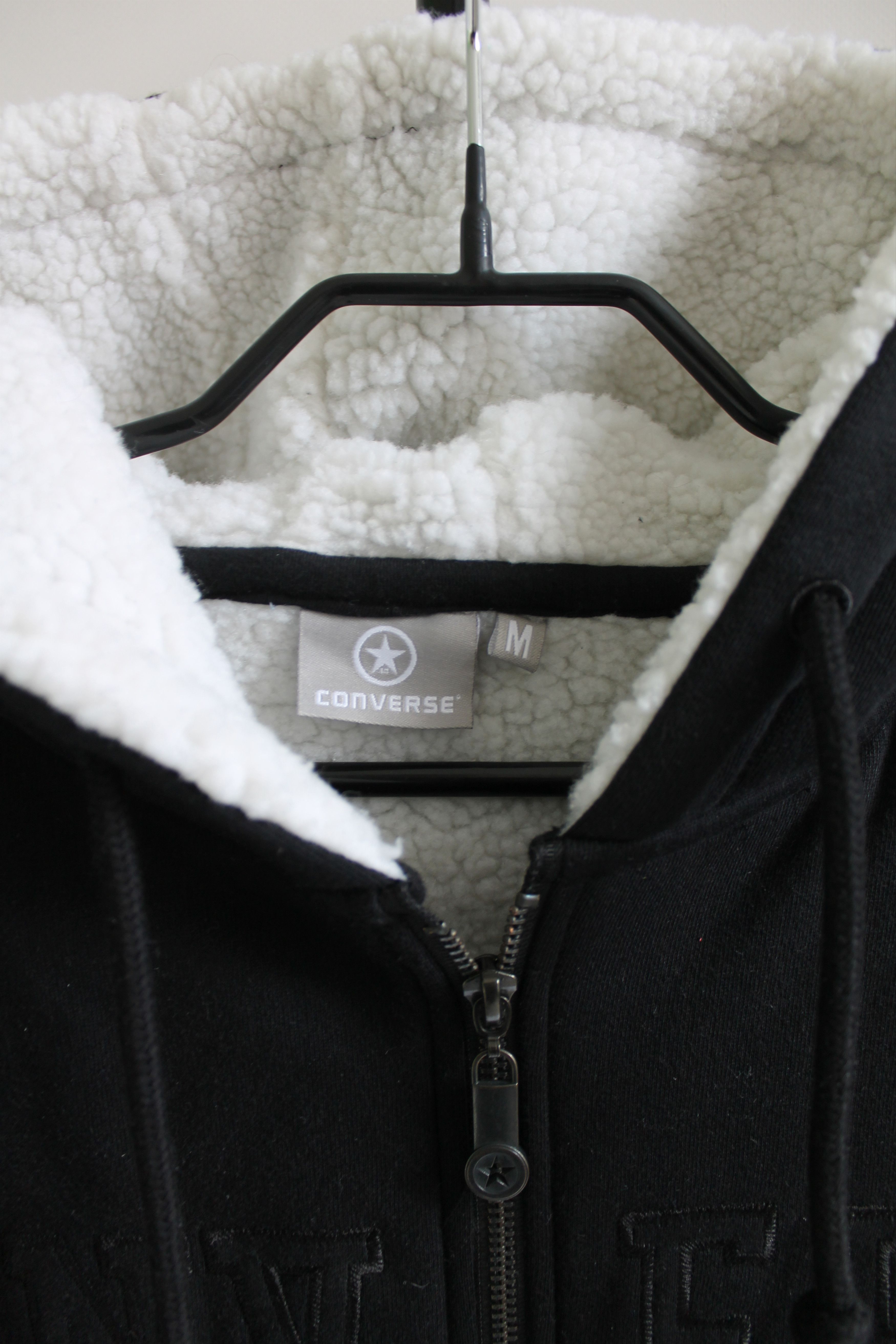 Converse Converse Hoodie Zipper sherpa lining black sweatshirt jacket Size US M / EU 48-50 / 2 - 4 Thumbnail