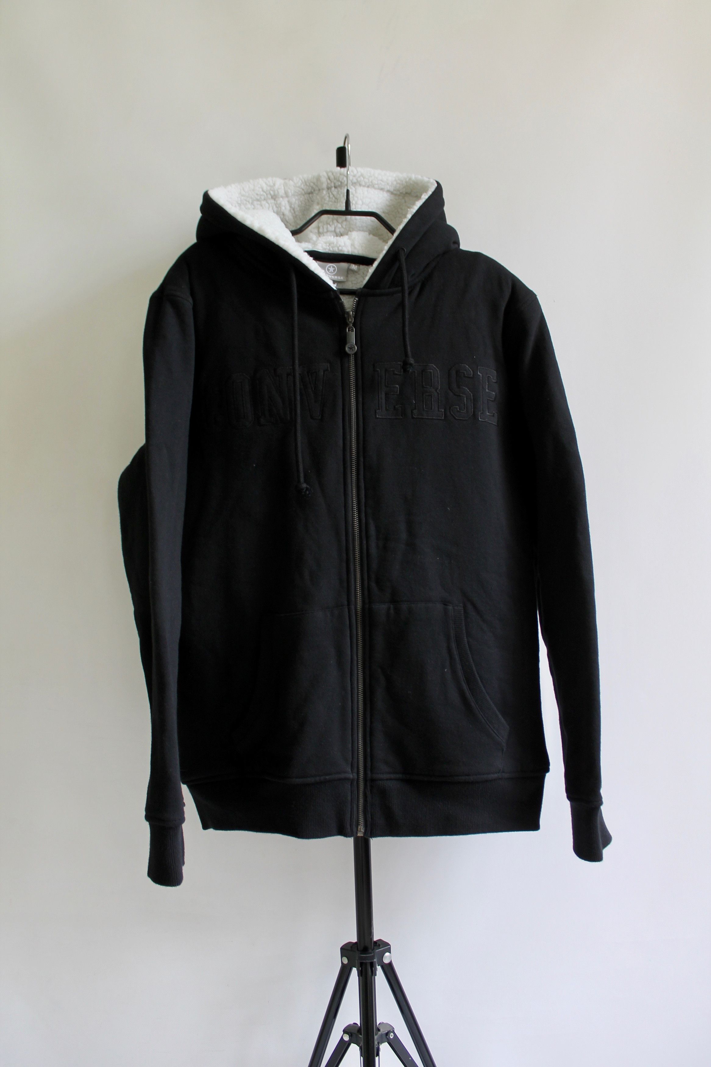 Converse Converse Hoodie Zipper sherpa lining black sweatshirt jacket Size US M / EU 48-50 / 2 - 2 Thumbnail