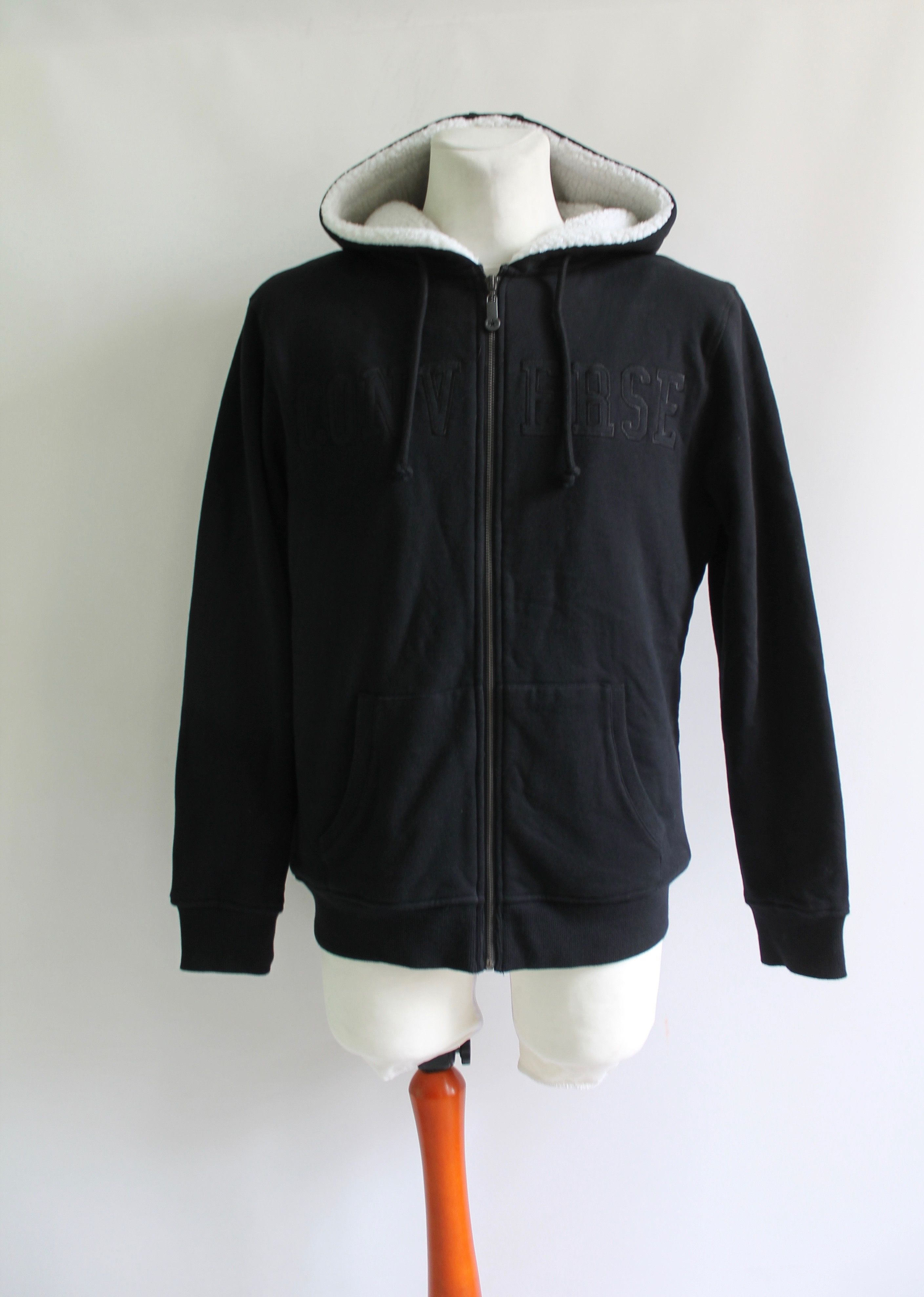 Converse Converse Hoodie Zipper sherpa lining black sweatshirt jacket Size US M / EU 48-50 / 2 - 1 Thumbnail
