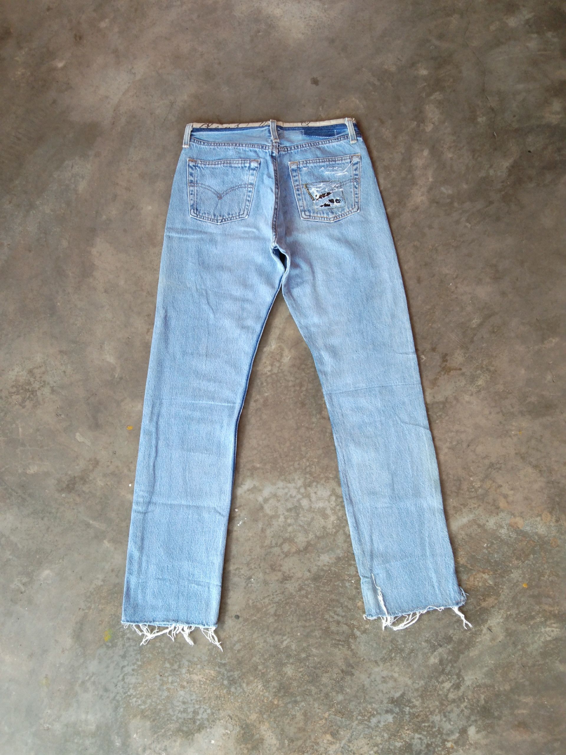 Levi's 90s Vintage Levi's 501 Made In USA Dstressed Jeans 28x30 Size US 28 / EU 44 - 3 Thumbnail