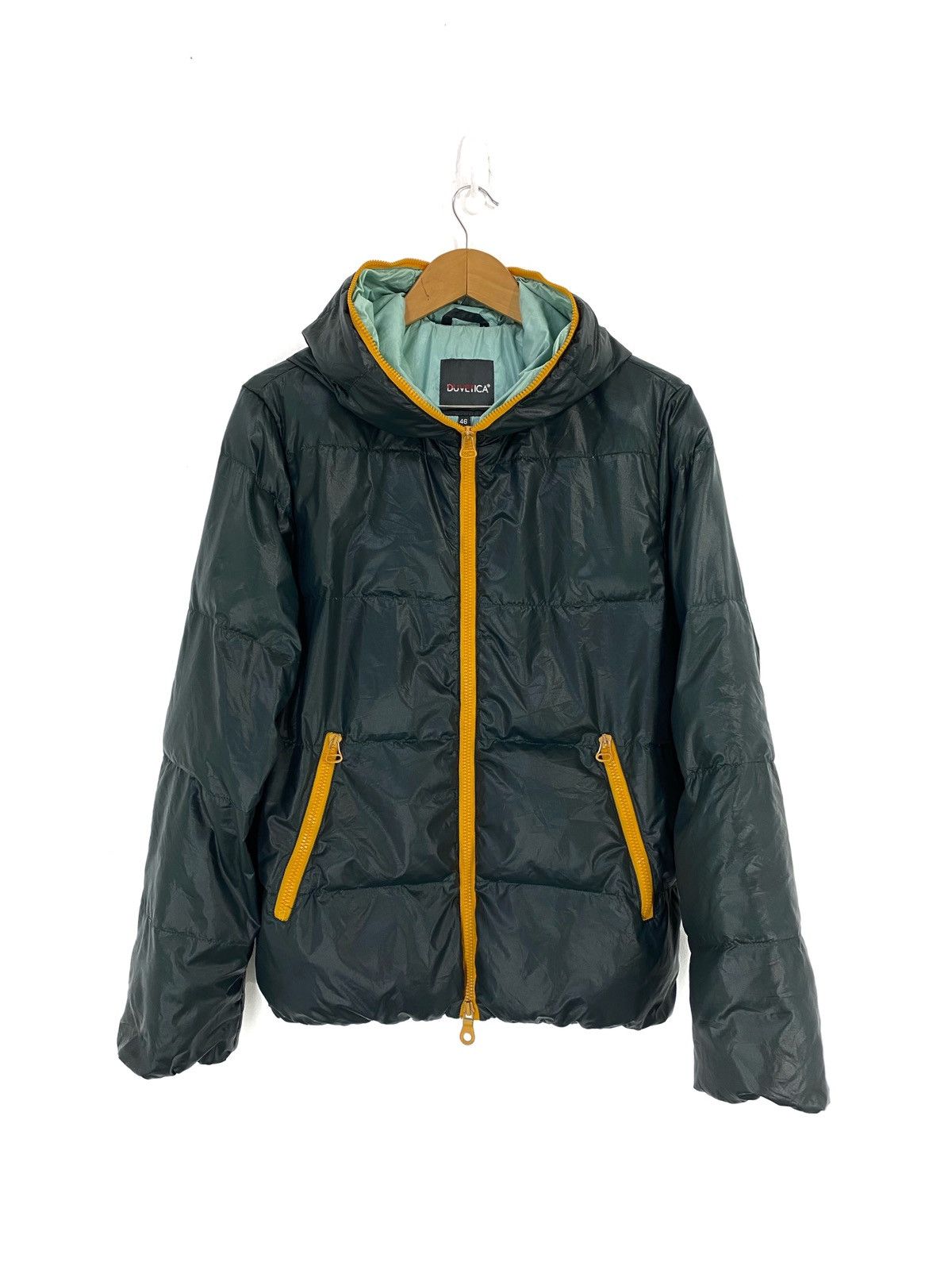 Duvetica Duvetica Dionisio Green Yellow Down Jacket Fullzipper Design Size L / US 10 / IT 46 - 1 Thumbnail