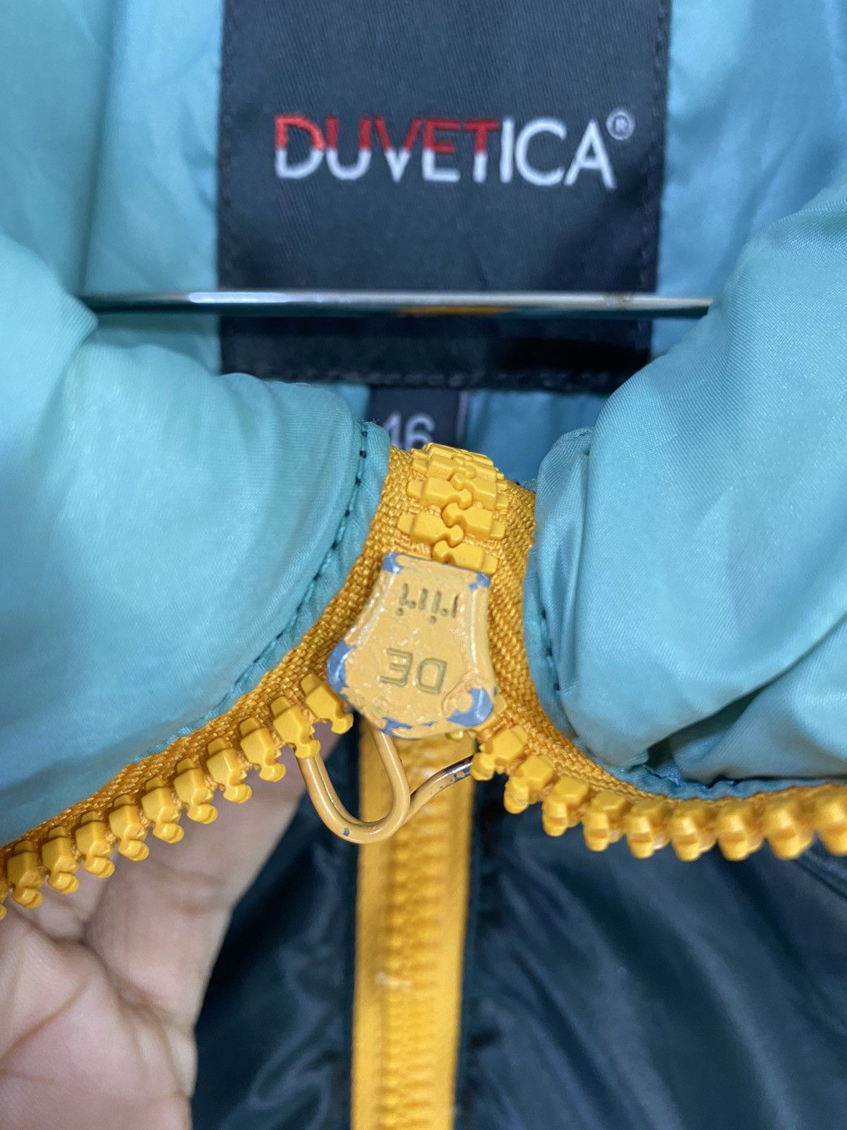 Duvetica Duvetica Dionisio Green Yellow Down Jacket Fullzipper Design Size L / US 10 / IT 46 - 8 Thumbnail
