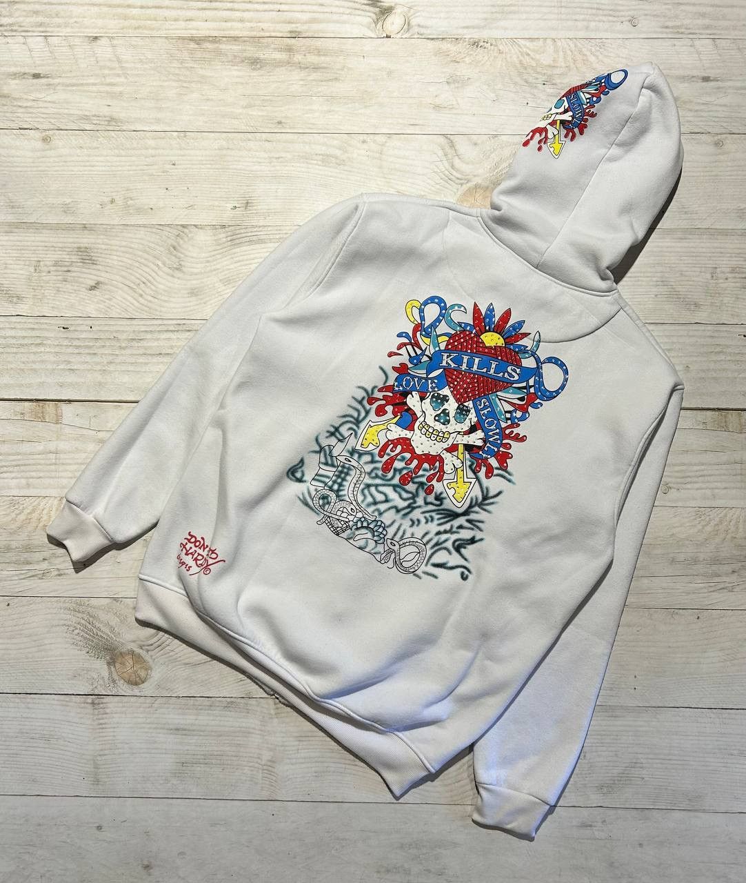 Ed Hardy Vintage Ed Hardy Hoodie Full Zip Y2K 90s Skull Kills Love Size US XXL / EU 58 / 5 - 1 Thumbnail