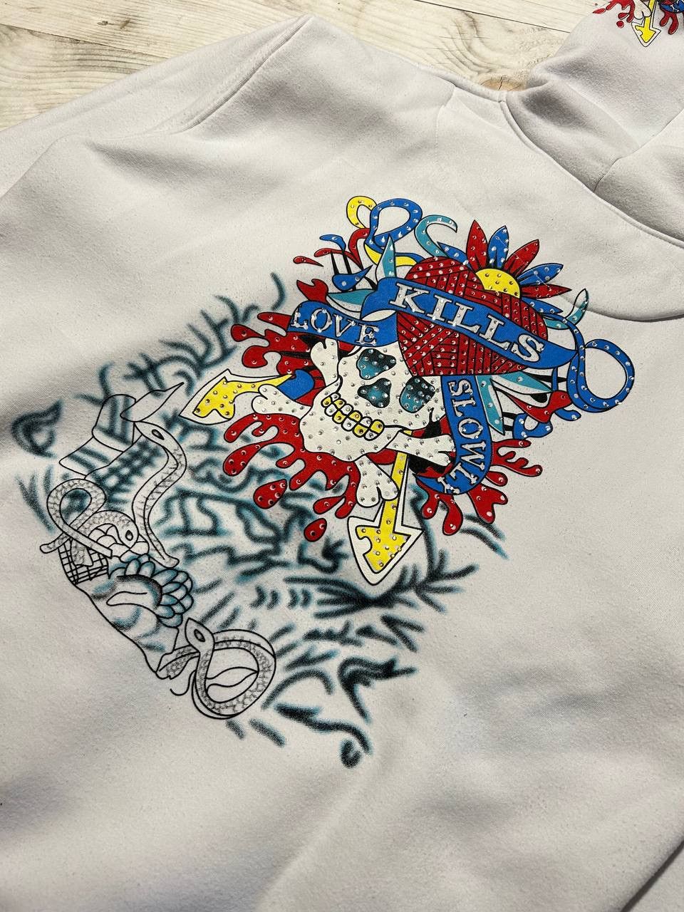 Ed Hardy Vintage Ed Hardy Hoodie Full Zip Y2K 90s Skull Kills Love Size US XXL / EU 58 / 5 - 5 Thumbnail