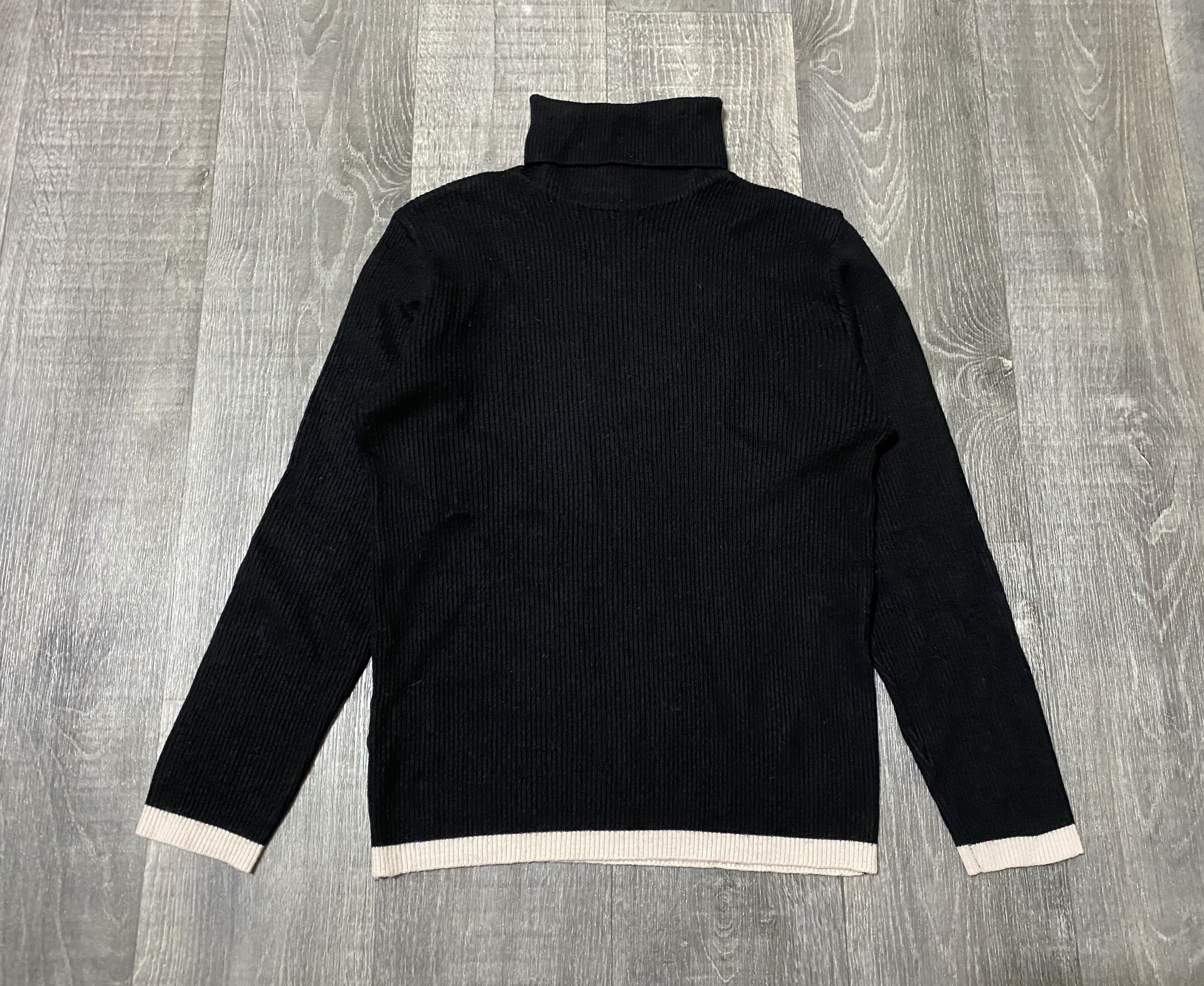 Dolce & Gabbana Women's D&G Black Turtleneck Ribbed Wool Sweater Size ONE SIZE - 2 Thumbnail