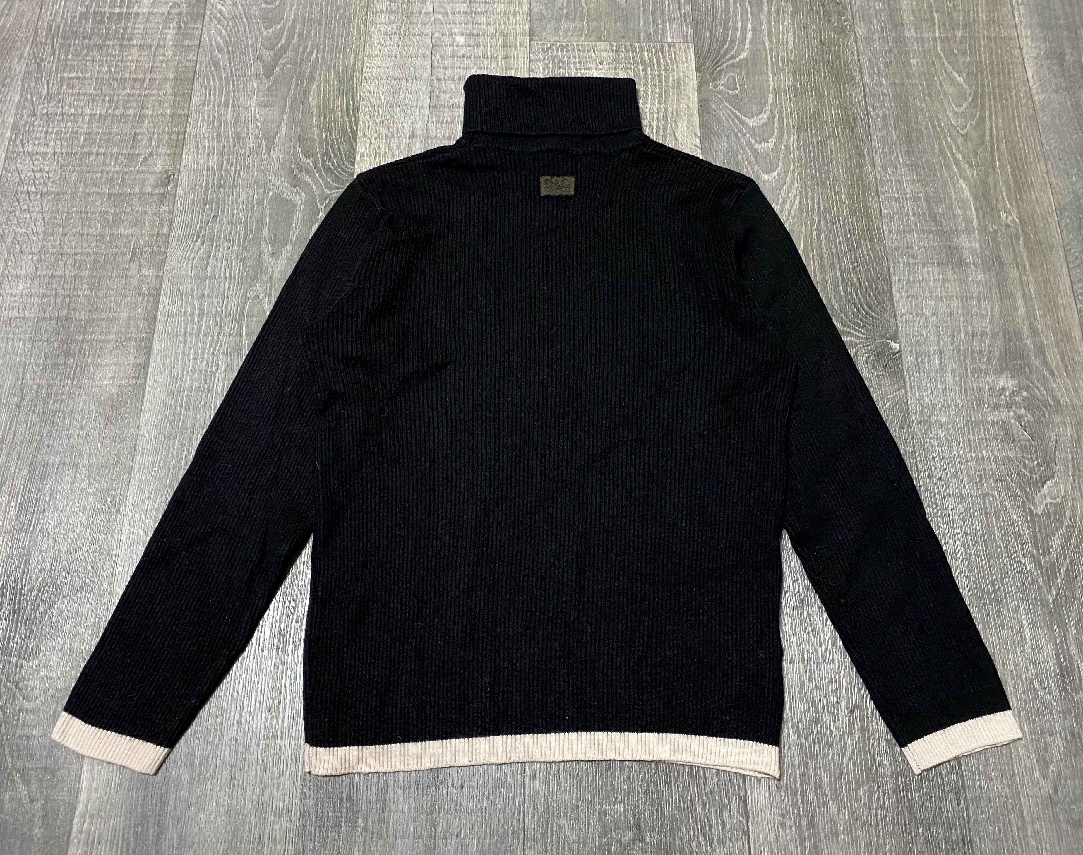 Dolce & Gabbana Women's D&G Black Turtleneck Ribbed Wool Sweater Size ONE SIZE - 7 Thumbnail