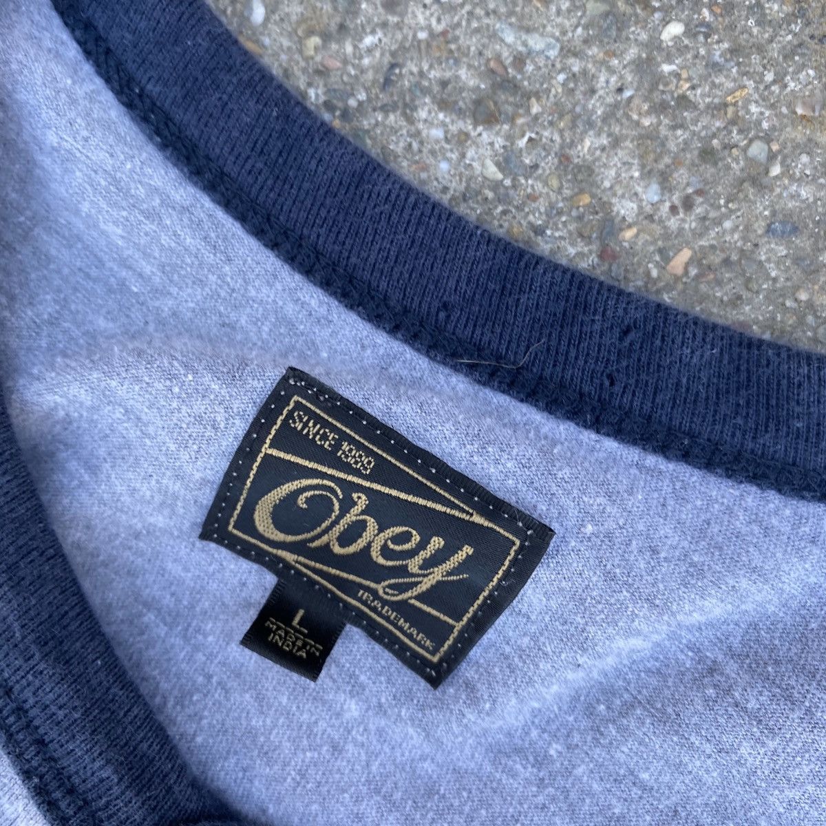 Obey × Vintage VINTAGE OBEY BUTTON SHIRT SZ L USA 90s SKATE STREETWEAR UZI Size US L / EU 52-54 / 3 - 3 Thumbnail