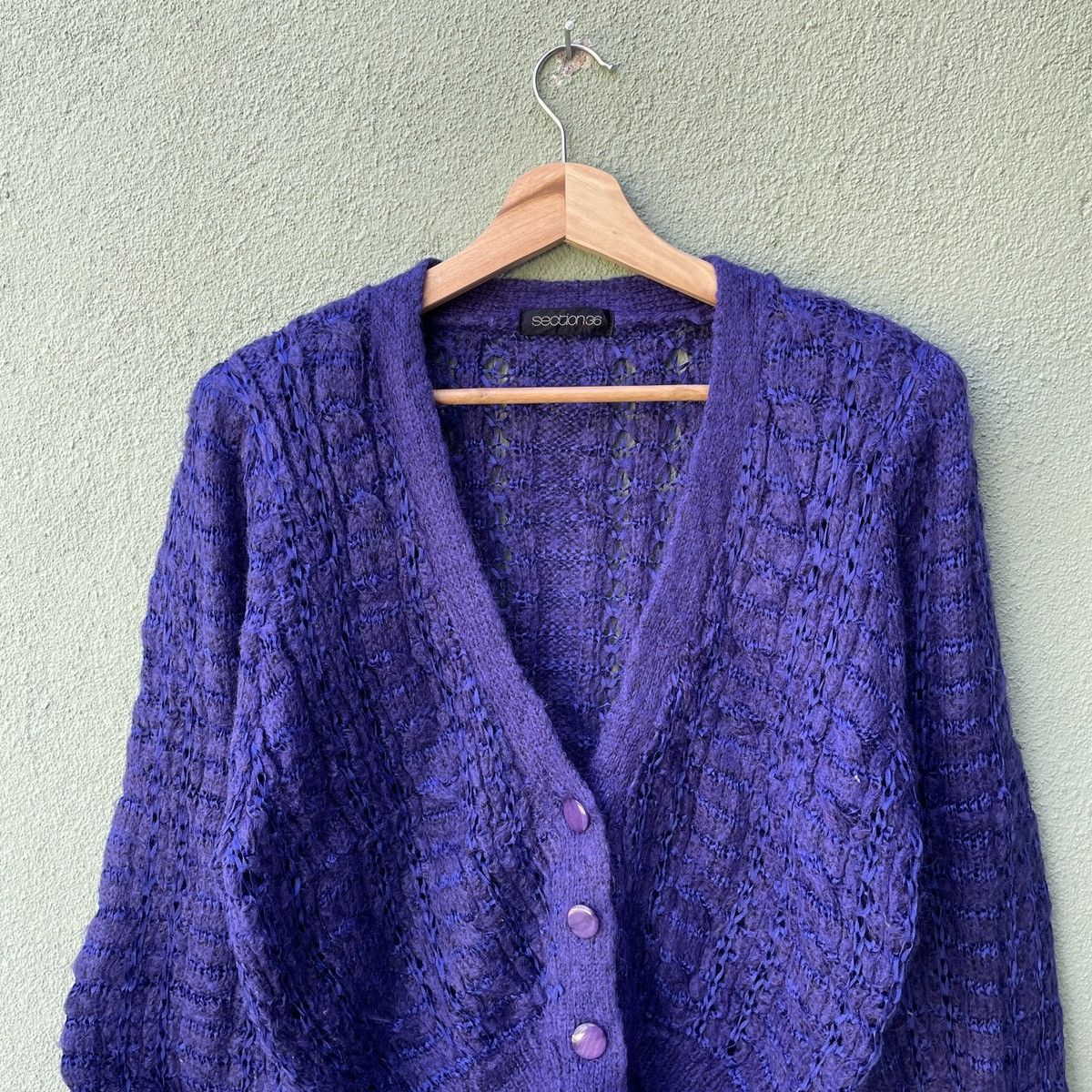 Aran Isles Knitwear Vintage SECTION 36 Mohair Shag Shaggy Cardigan Knitwear Size US M / EU 48-50 / 2 - 3 Thumbnail