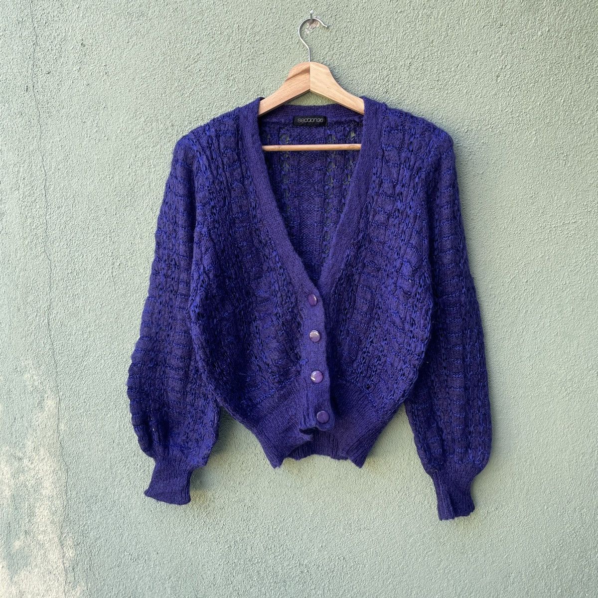 Vintage SECTION 36 Mohair Shag Shaggy Cardigan Knitwear