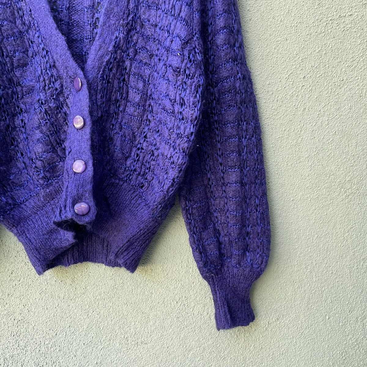Aran Isles Knitwear Vintage SECTION 36 Mohair Shag Shaggy Cardigan Knitwear Size US M / EU 48-50 / 2 - 5 Thumbnail