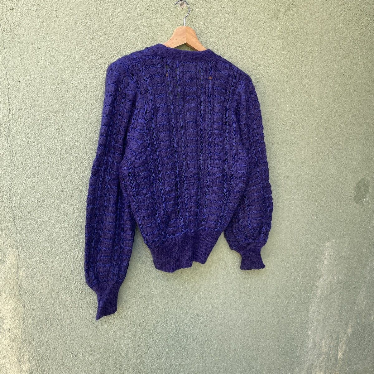 Aran Isles Knitwear Vintage SECTION 36 Mohair Shag Shaggy Cardigan Knitwear Size US M / EU 48-50 / 2 - 2 Thumbnail