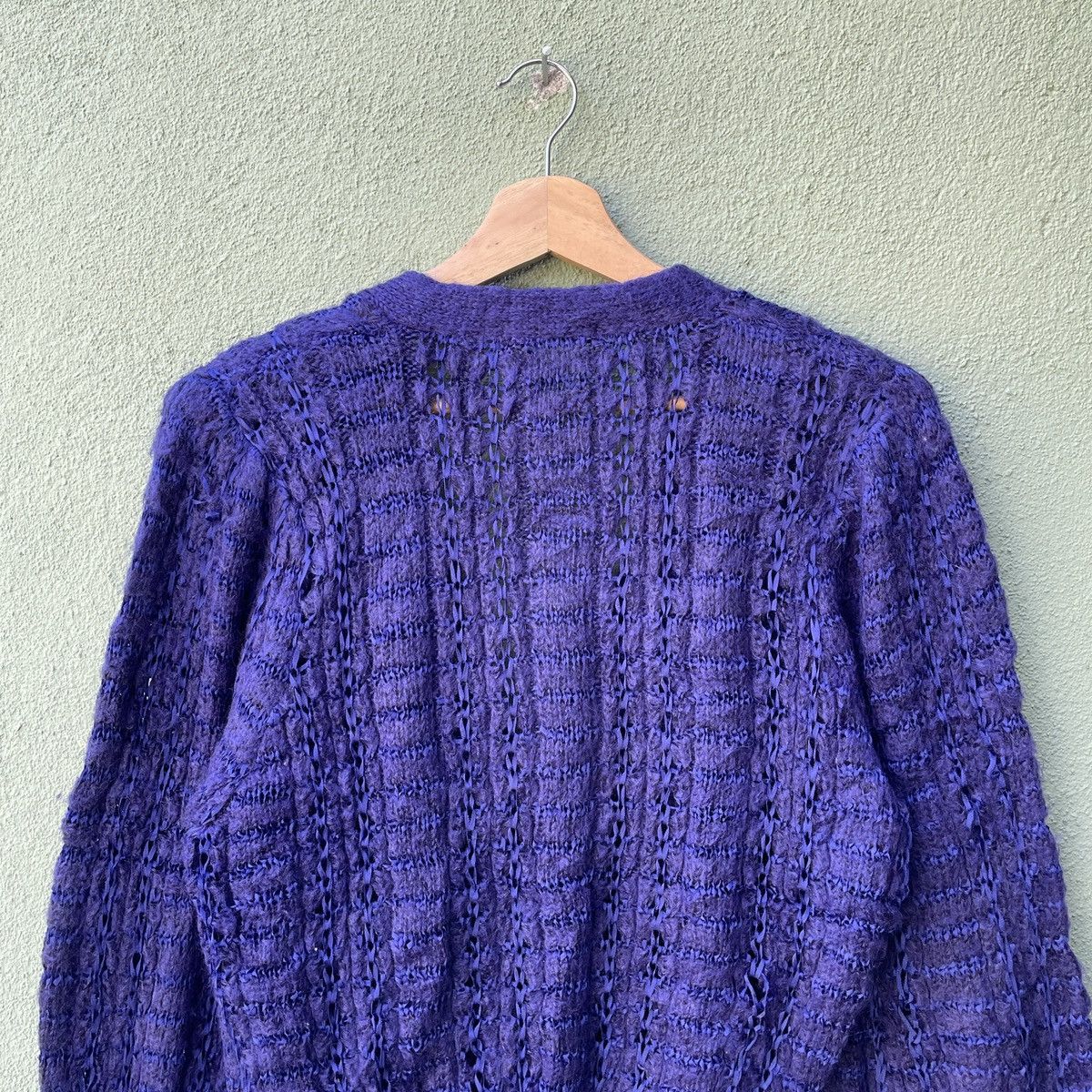 Aran Isles Knitwear Vintage SECTION 36 Mohair Shag Shaggy Cardigan Knitwear Size US M / EU 48-50 / 2 - 8 Thumbnail
