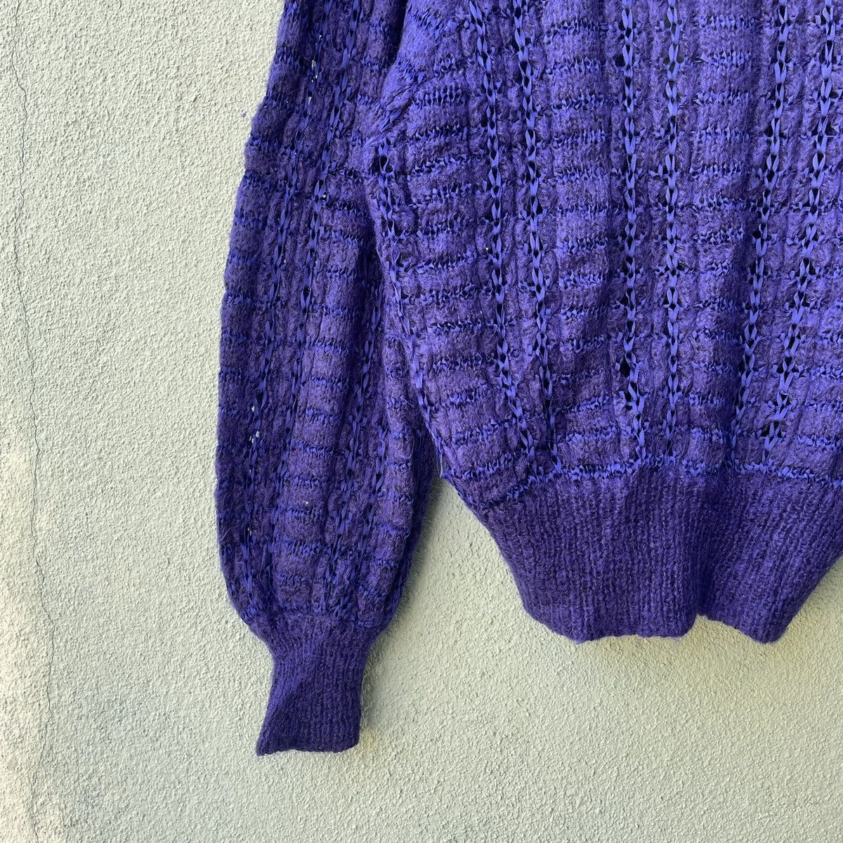 Aran Isles Knitwear Vintage SECTION 36 Mohair Shag Shaggy Cardigan Knitwear Size US M / EU 48-50 / 2 - 9 Thumbnail