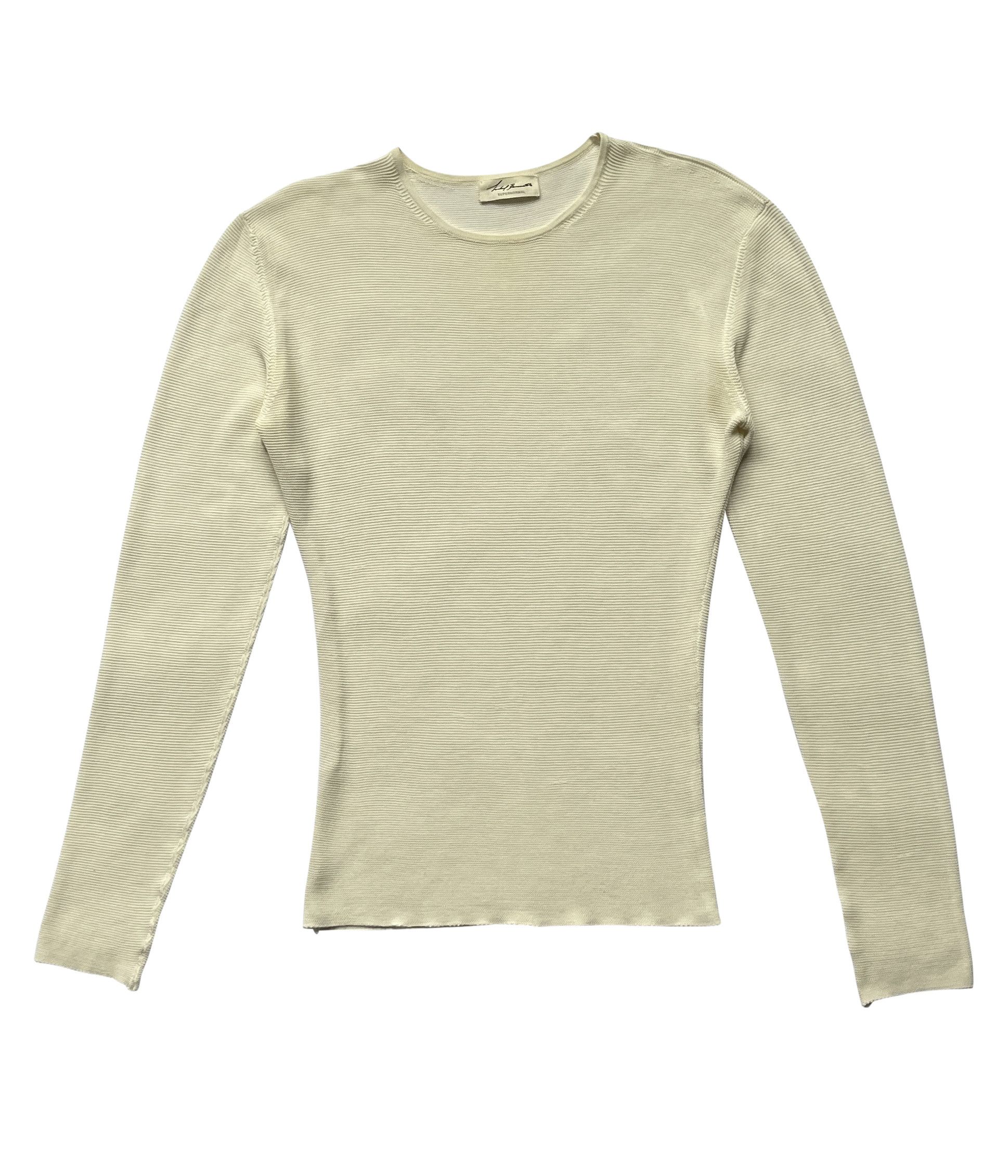 image of Isabel Benenato Ivory Knit Sweater, Women's (Size Large)