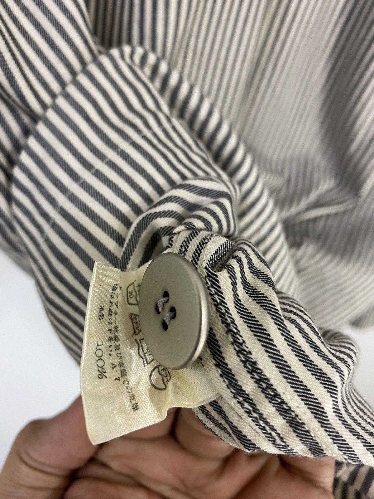 Issey Miyake Plantation Stripe Jacket Double Collar Design