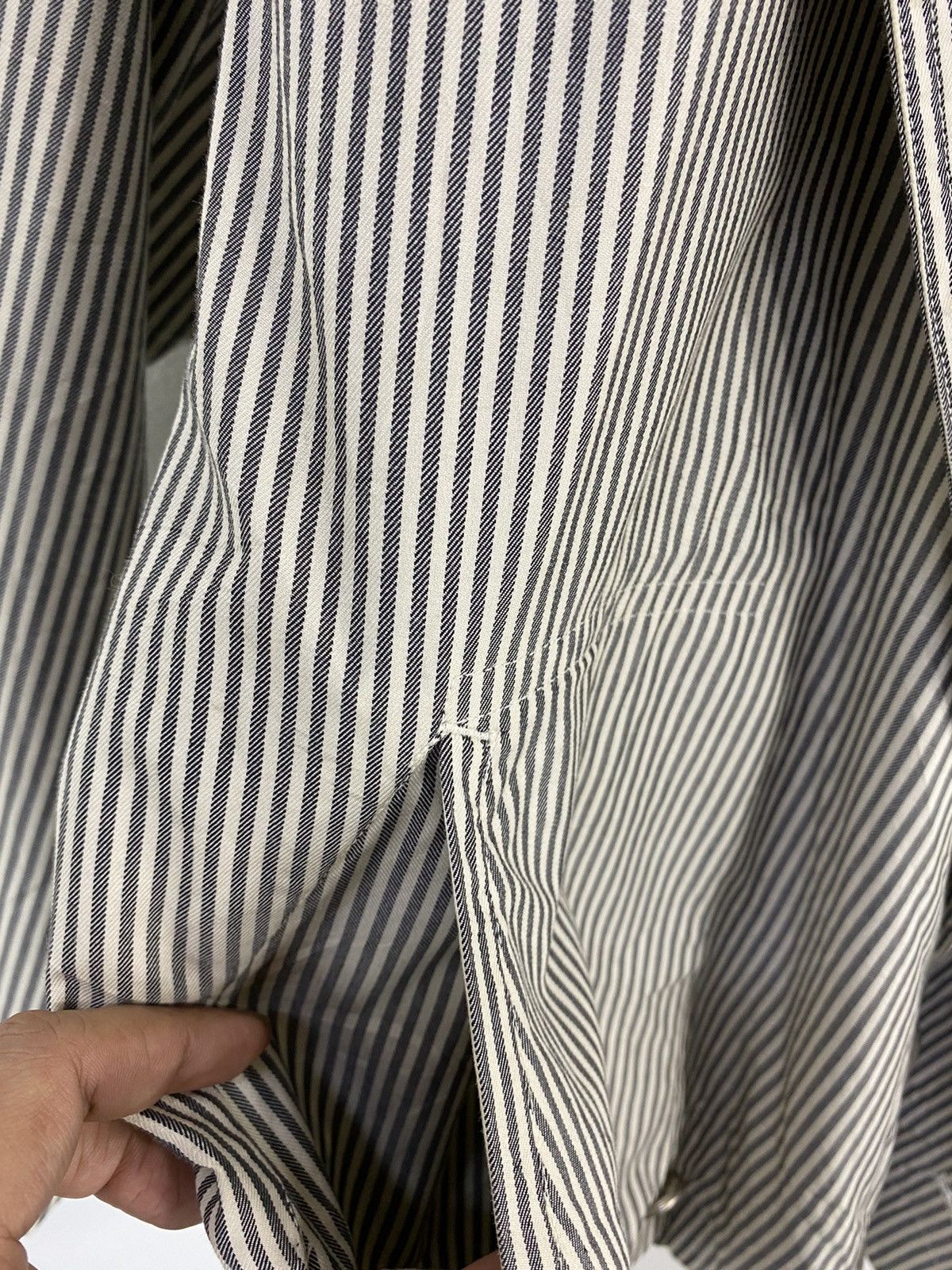 Issey Miyake Plantation Stripe Jacket Double Collar Design