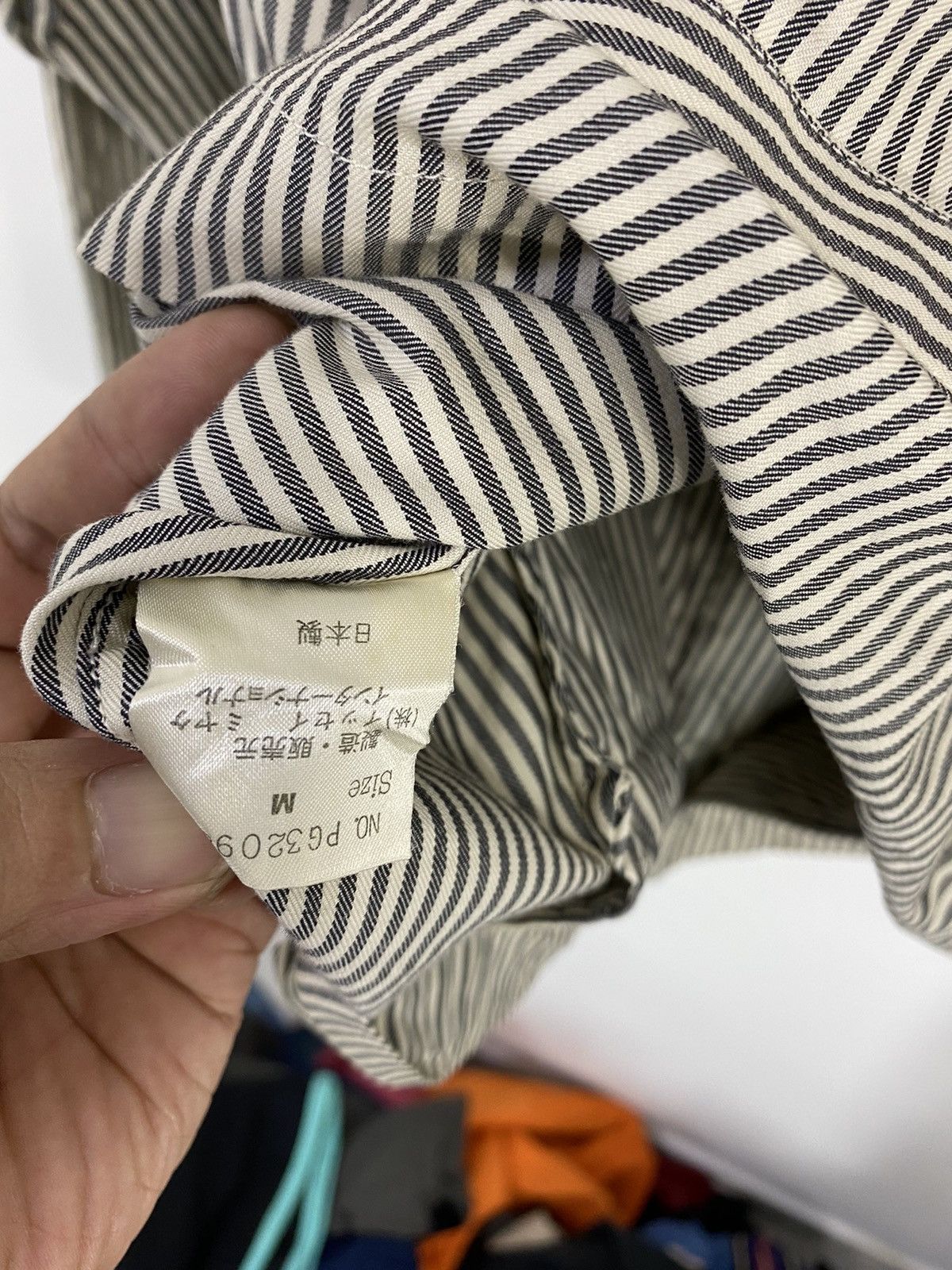 Issey Miyake Plantation Stripe Jacket Double Collar Design