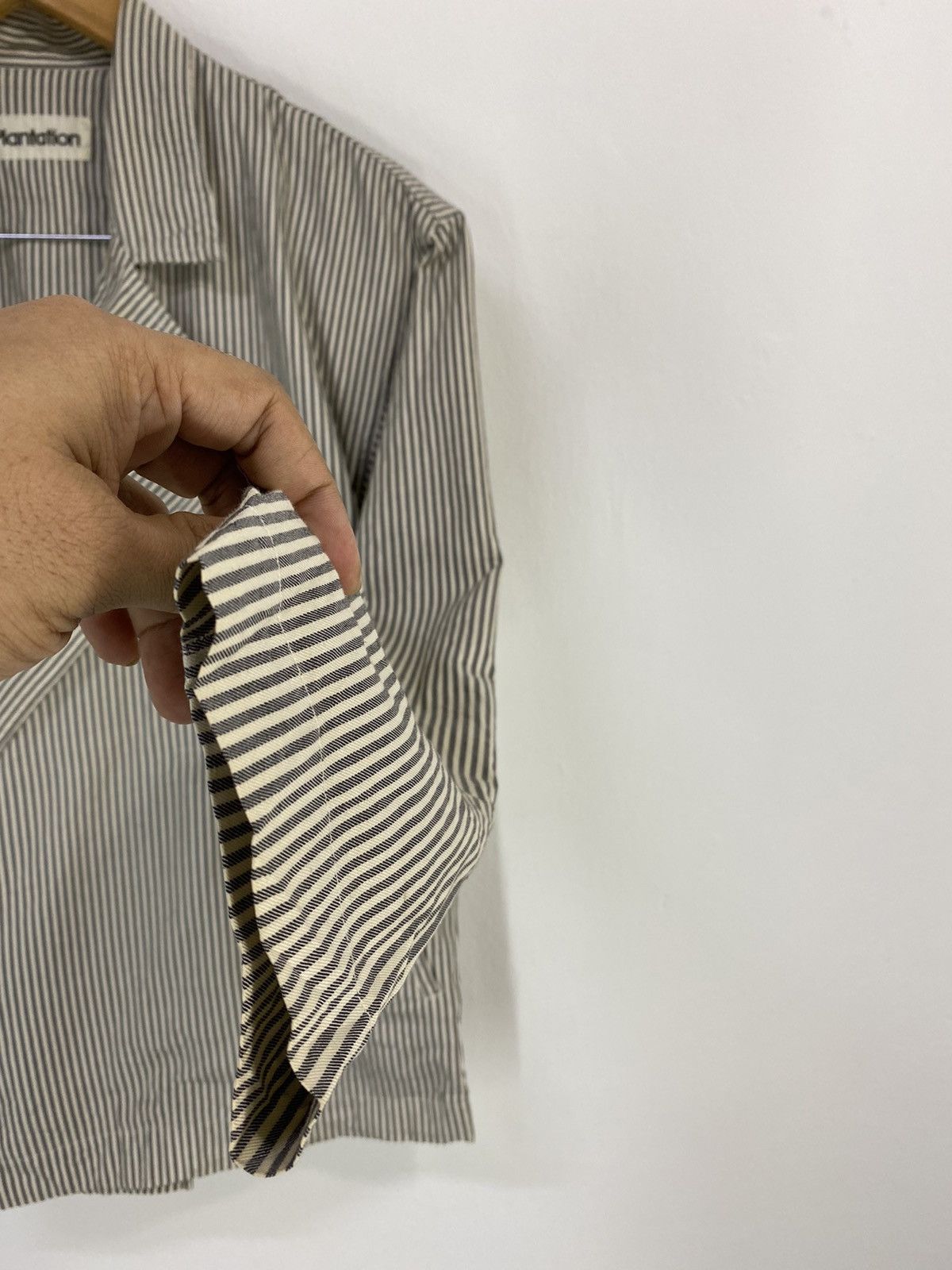 Issey Miyake Plantation Stripe Jacket Double Collar Design