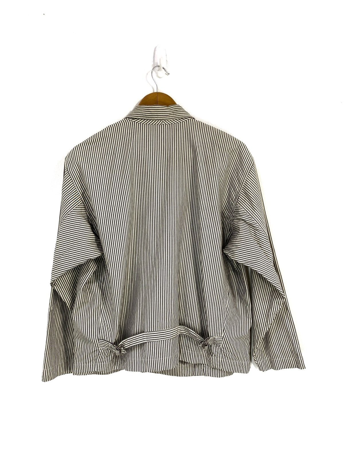 Issey Miyake Plantation Stripe Jacket Double Collar Design