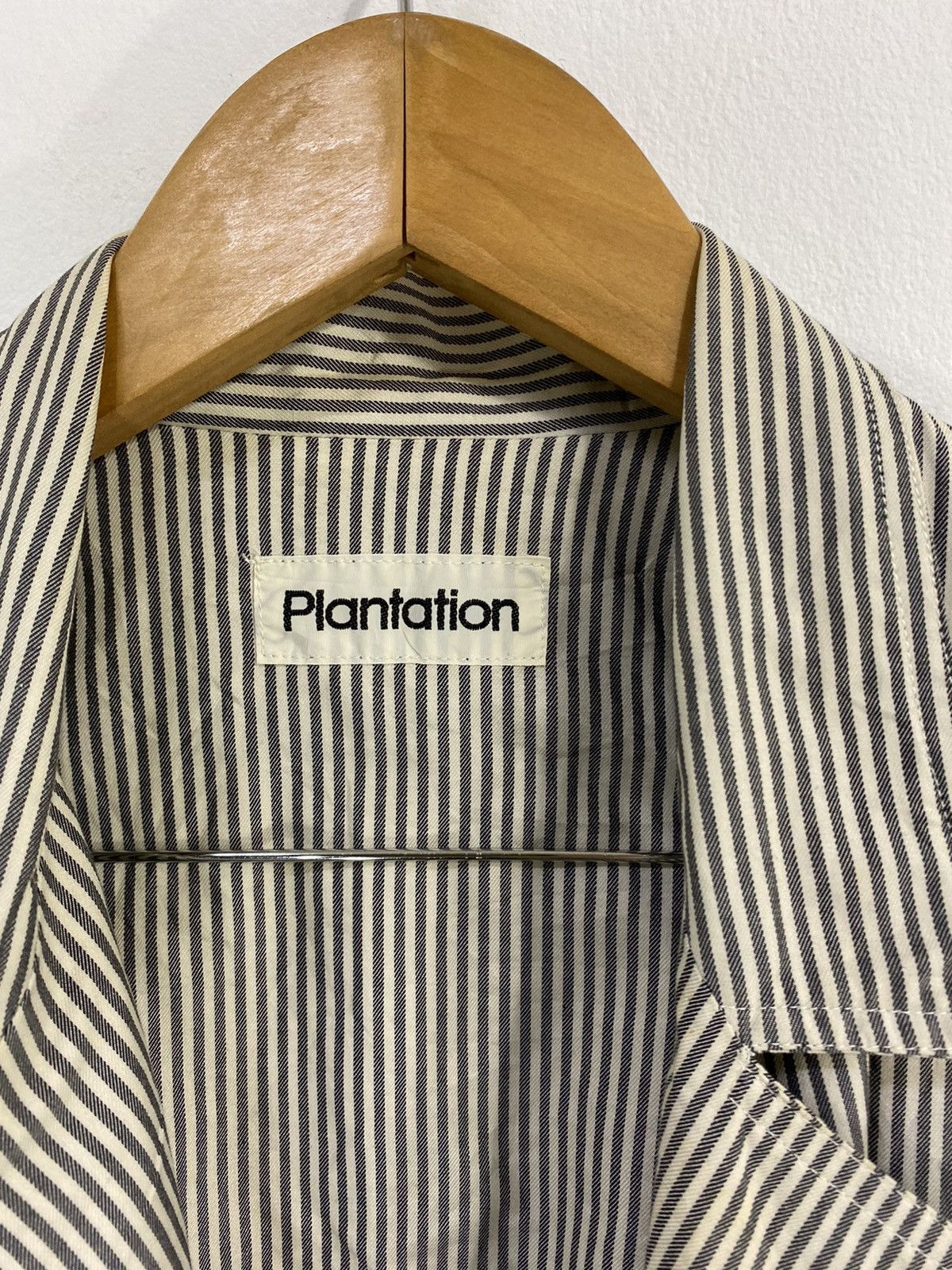 Issey Miyake Plantation Stripe Jacket Double Collar Design