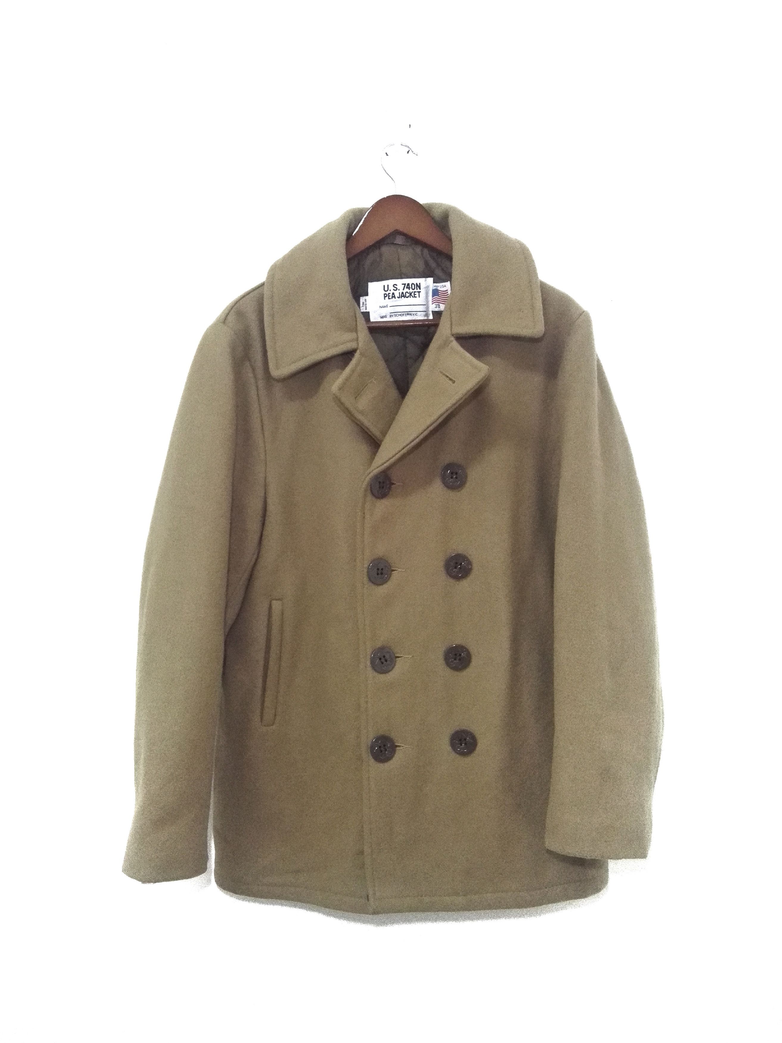 image of Schott Need Gone Today!!schoot Peacoat Wool Jacket U.s.740N in Camel, Men's (Size Medium)