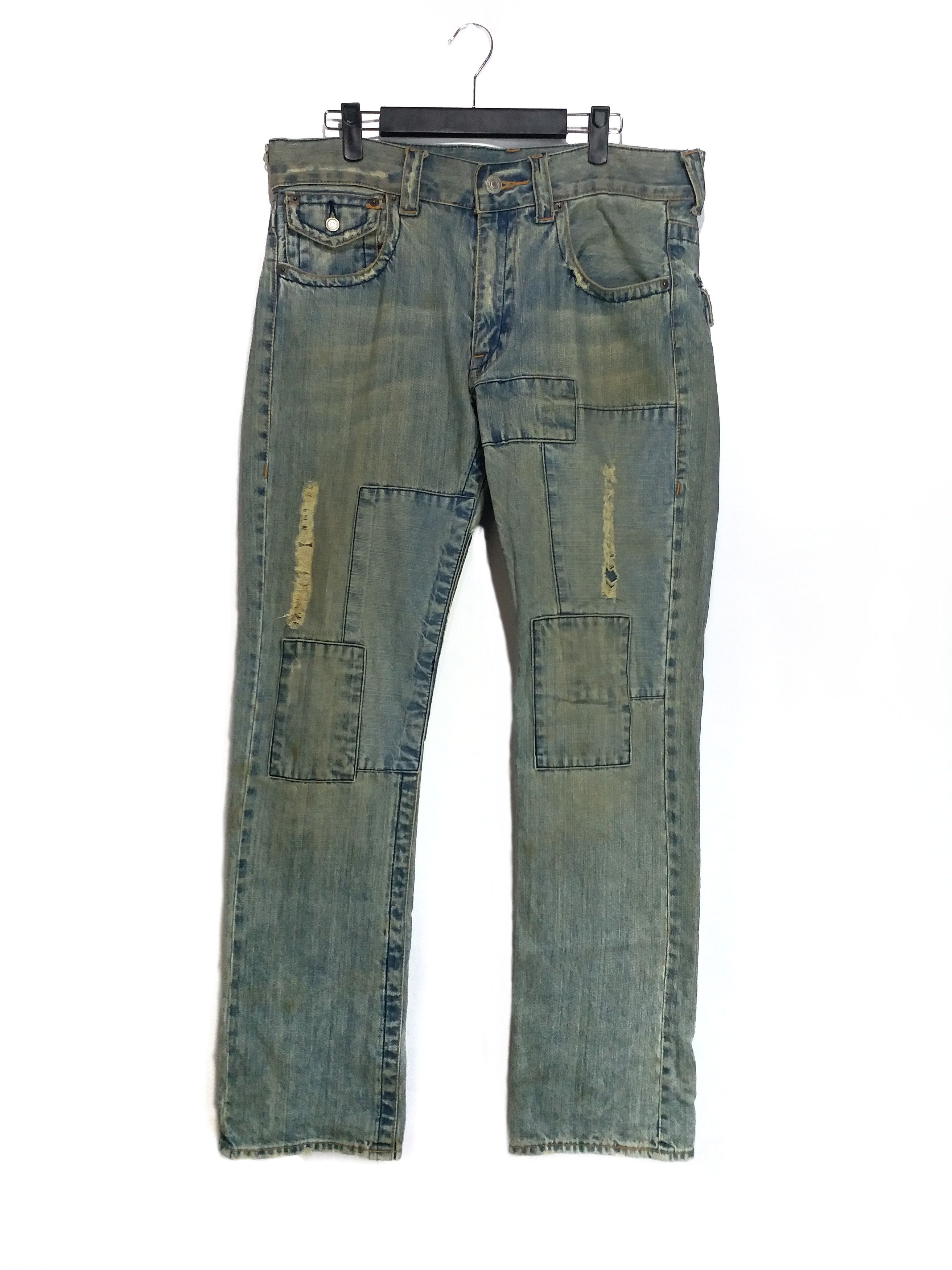 PPFM ❌JAPAN SALE❌ MUD MAD FLARE DENIM PPFM Distressed Patchworks Size US 31 - 1 Thumbnail