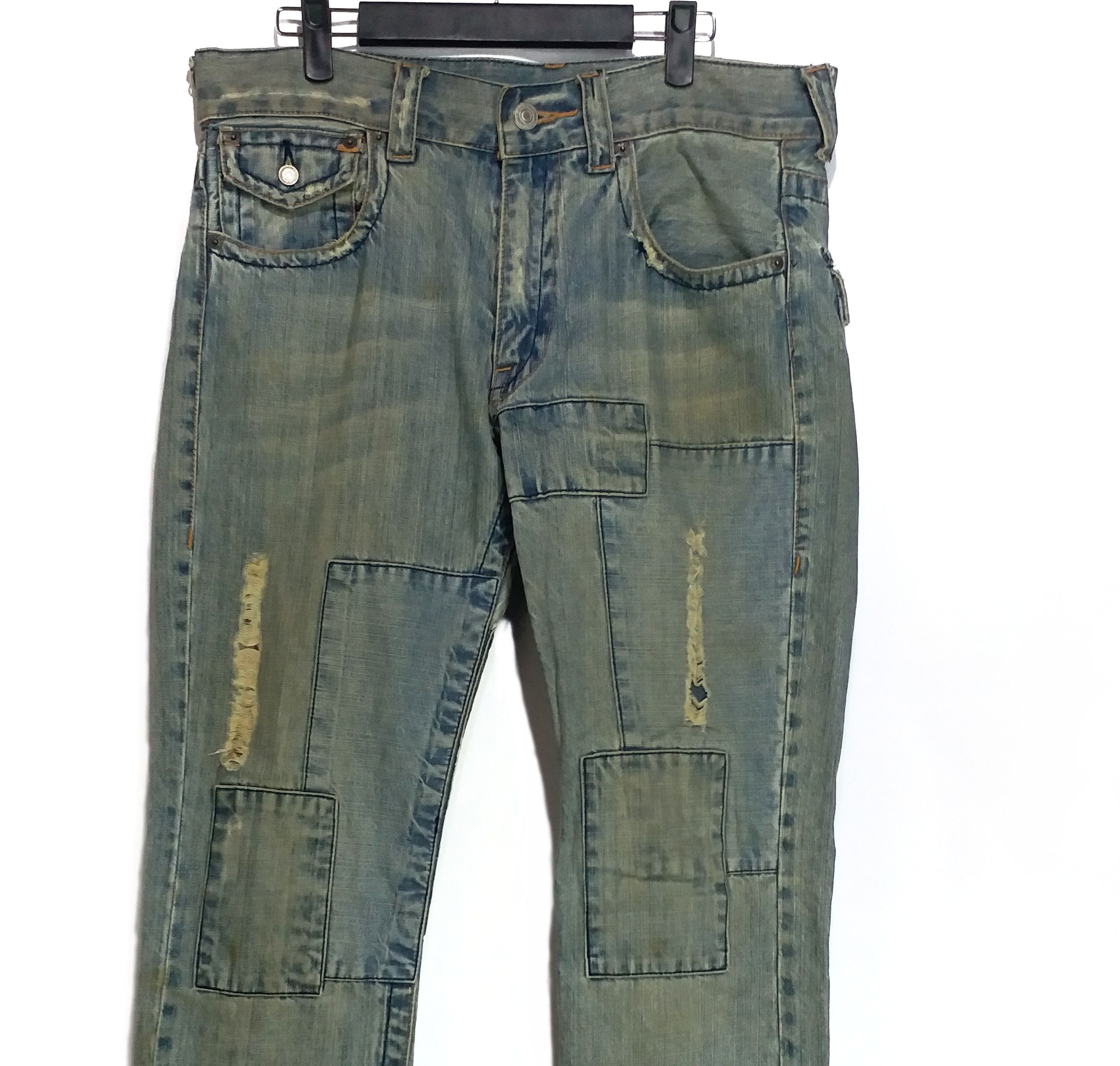 PPFM ❌JAPAN SALE❌ MUD MAD FLARE DENIM PPFM Distressed Patchworks Size US 31 - 2 Thumbnail