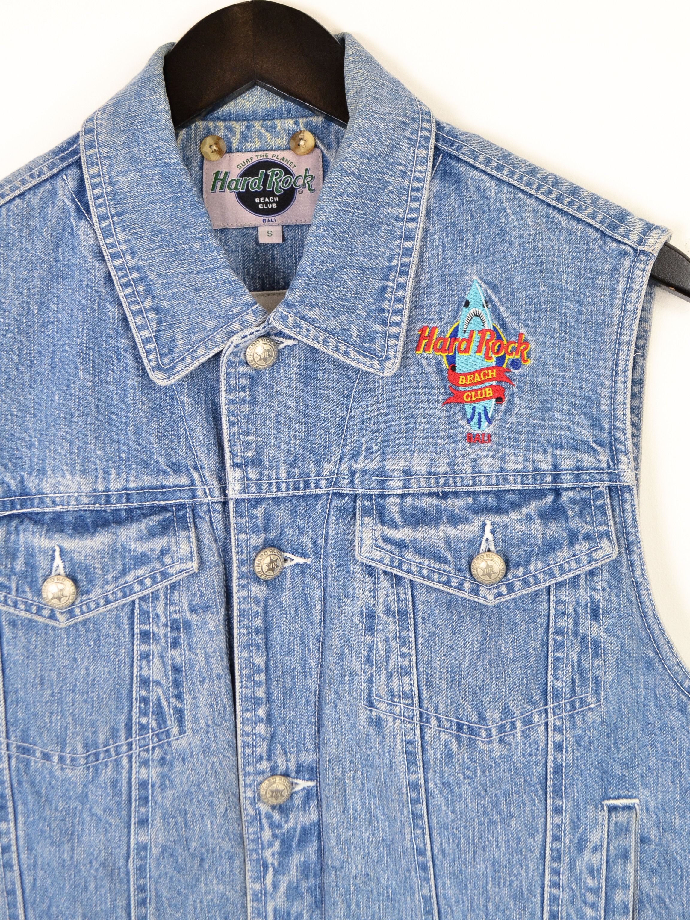 Hard Rock Cafe Vintage Hard Rock Cafe Denim Jeans Vest Gilet Size S / US 4 / IT 40 - 4 Thumbnail