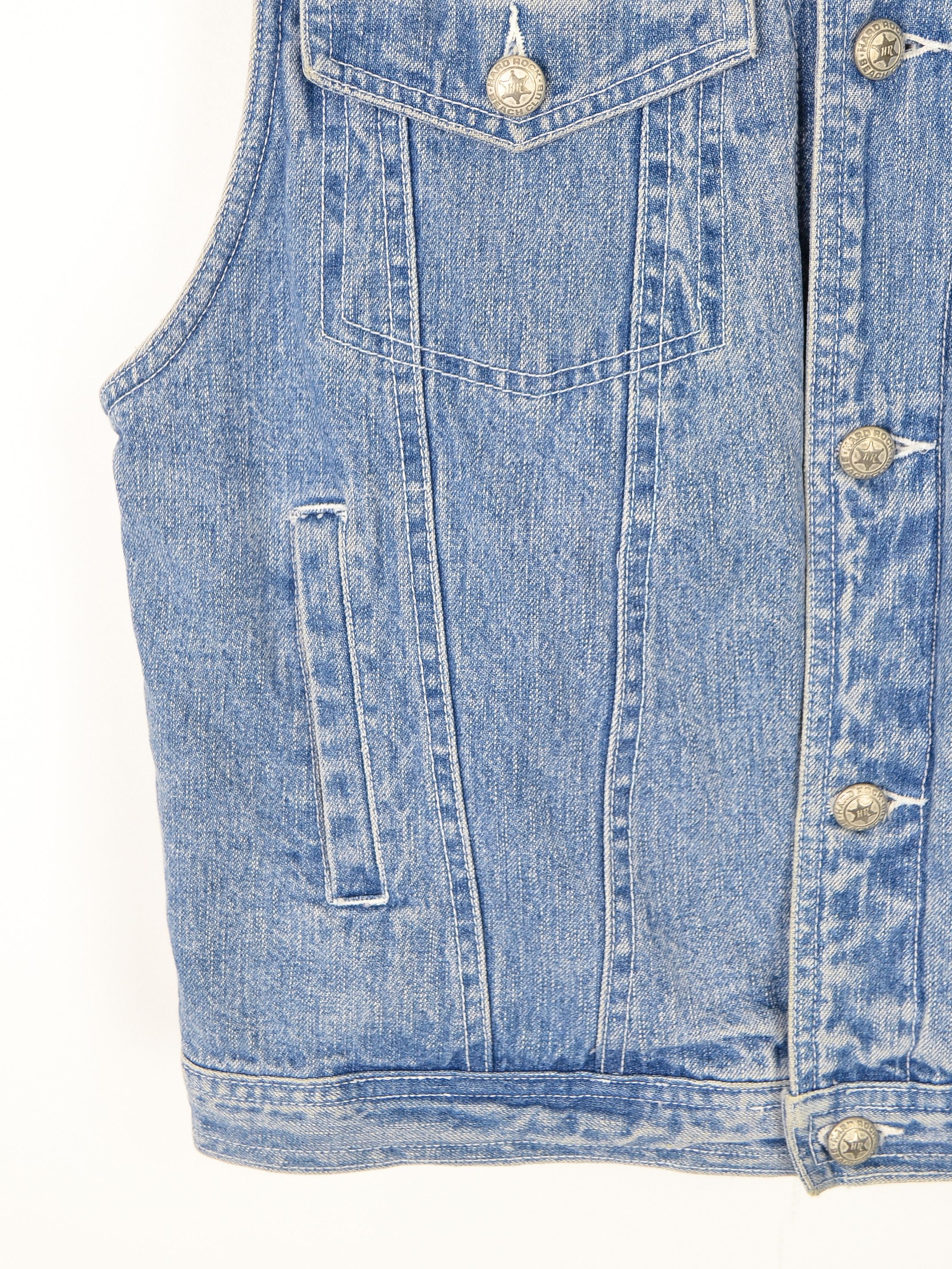 Hard Rock Cafe Vintage Hard Rock Cafe Denim Jeans Vest Gilet Size S / US 4 / IT 40 - 5 Thumbnail