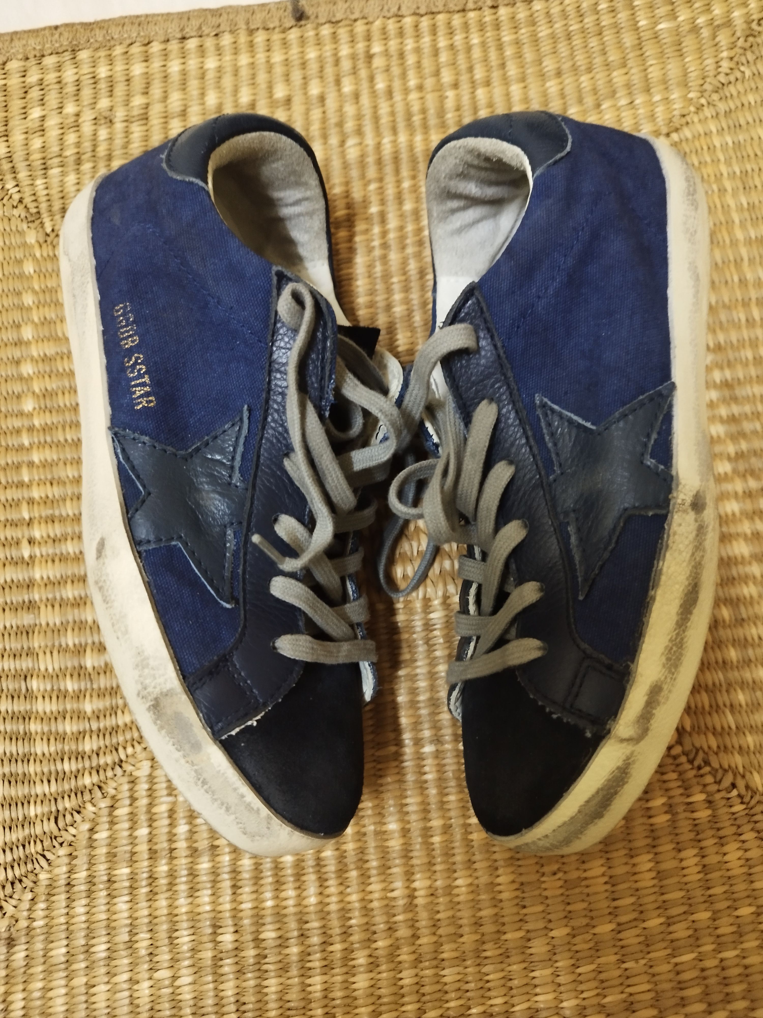 image of Golden Goose ‪ggdb Superstar Blue With Black Star Shoes, Women's (Size 5)