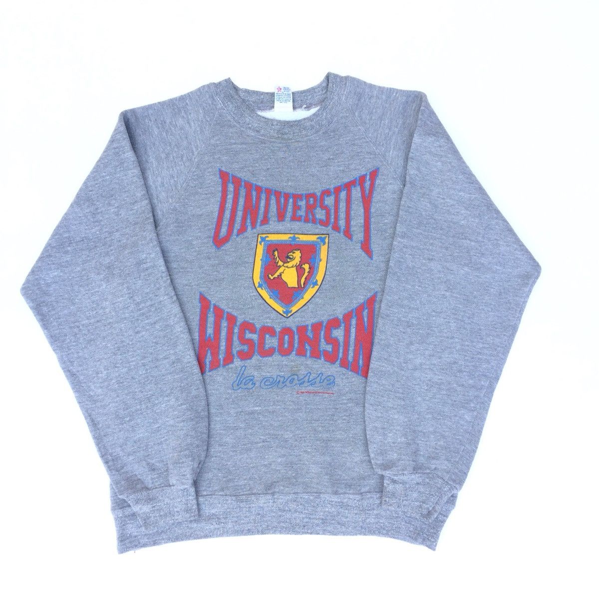 image of Made In USA x Vintage 1986 University Wisconsin Crewneck Sweatshirt in Grey, Men's (Size Medium)