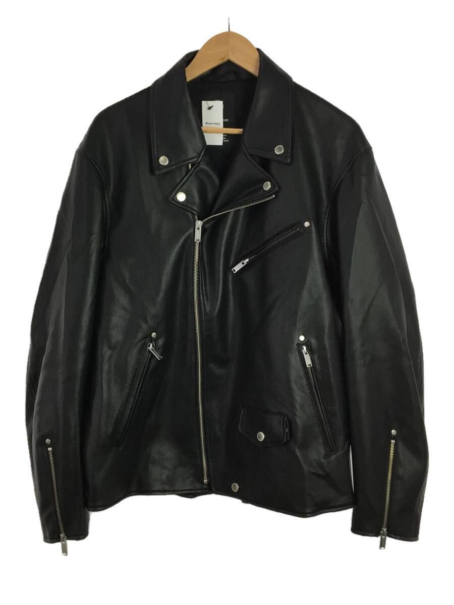 image of Undercover Gu Faux Leather Biker Jacket in Black, Men's (Size XL)