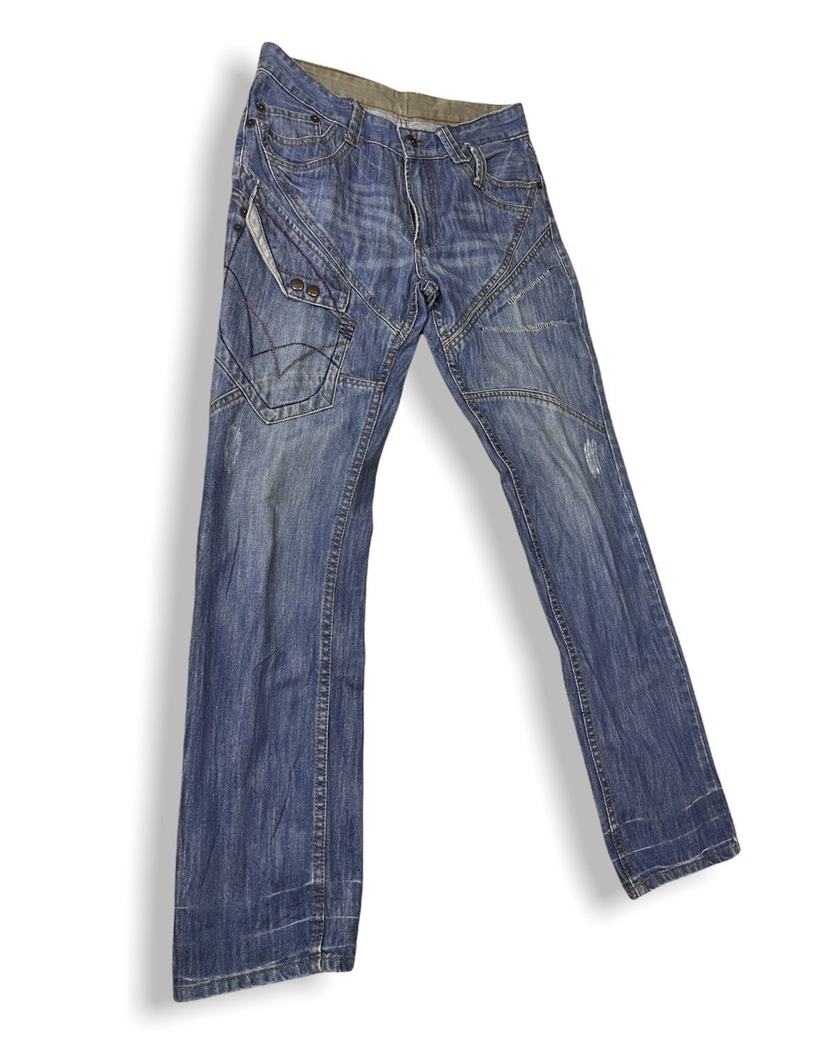 Masaki Matsushima DISTRESSED GARDE JAPANESE BRAND DENIM JEANS Size US 32 / EU 48 - 4 Thumbnail