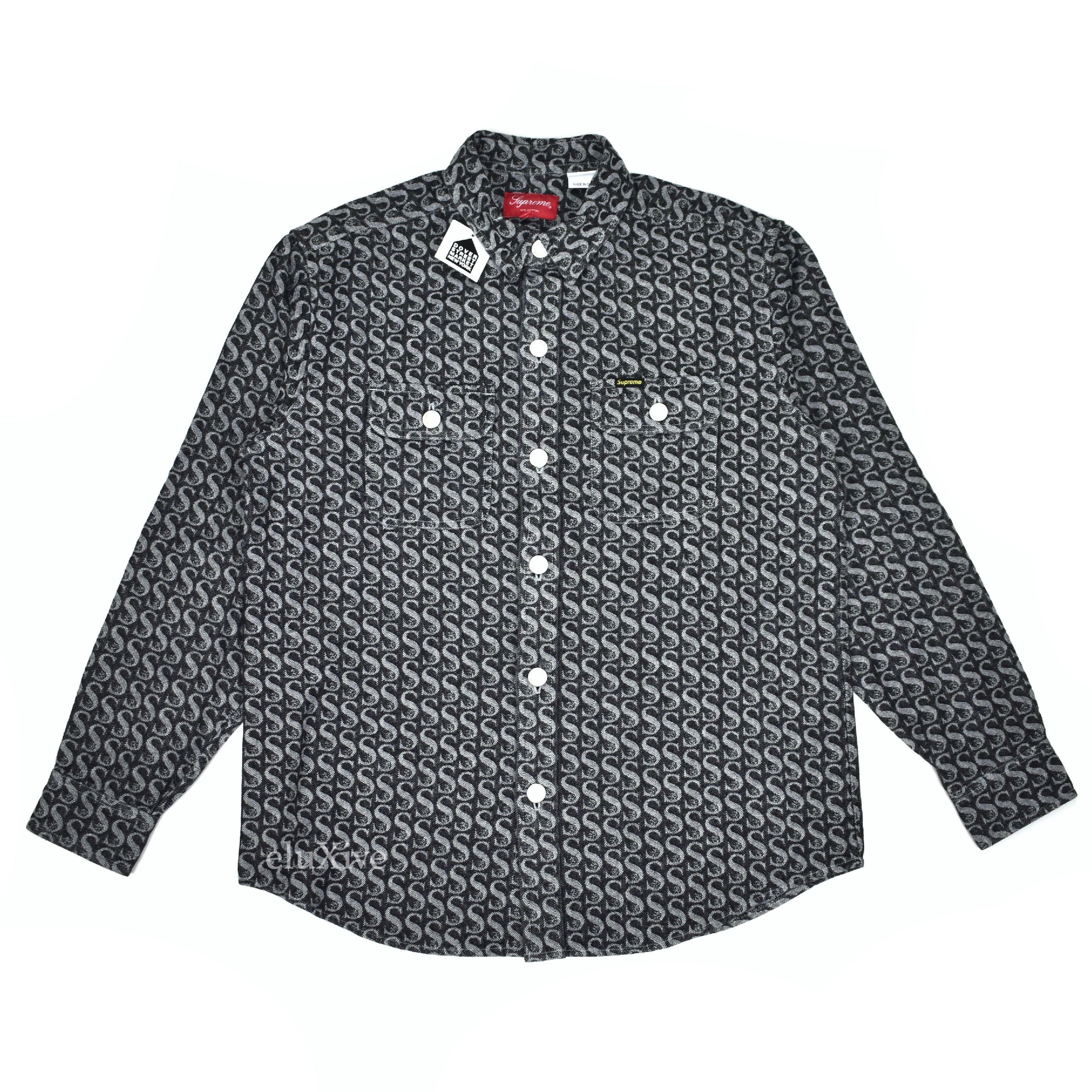 Supreme Supreme Monogram Denim Button Down Shirt (Black) DS | Grailed 