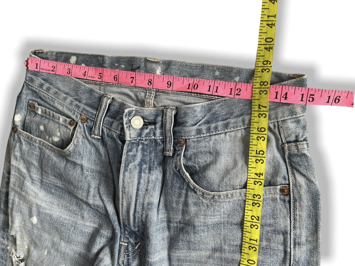 Blue Blue Japan × Vintage DISTRESSED MUD WASH BLUE BLUE DENIM JEANS PAINT SPLATTERED Size US 31 - 2 Thumbnail
