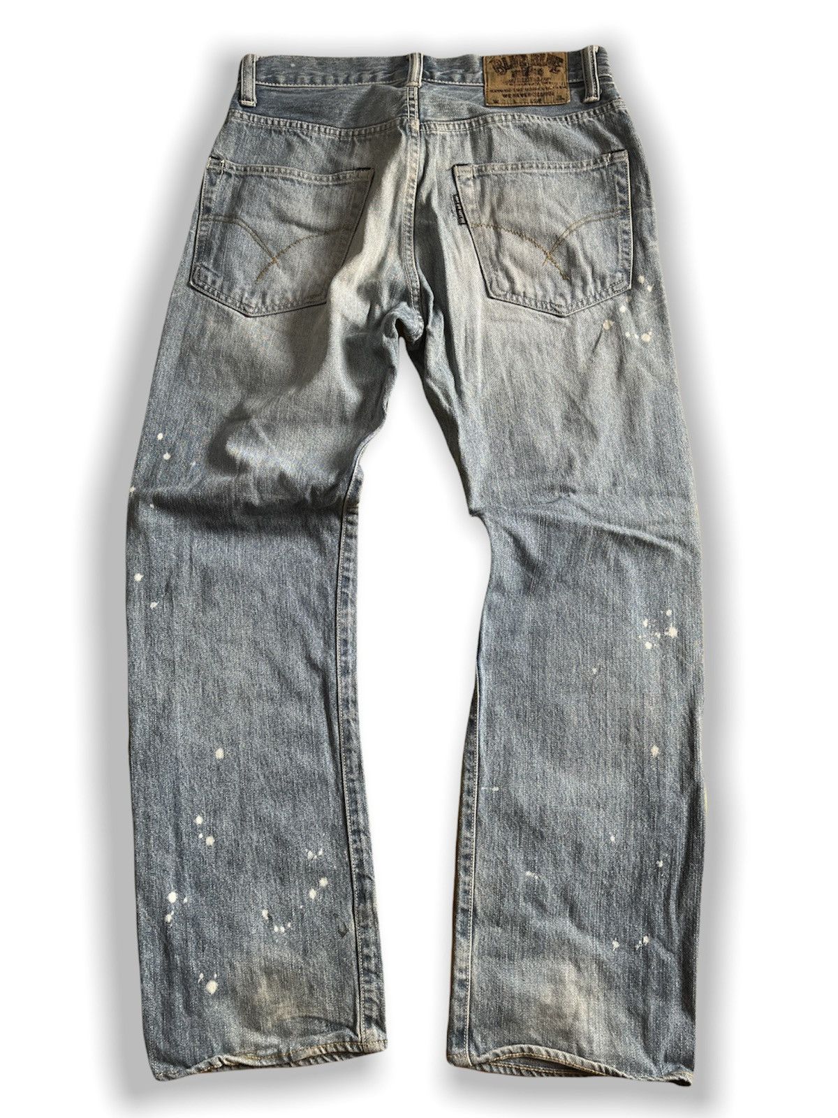 Blue Blue Japan × Vintage DISTRESSED MUD WASH BLUE BLUE DENIM JEANS PAINT SPLATTERED Size US 31 - 12 Thumbnail