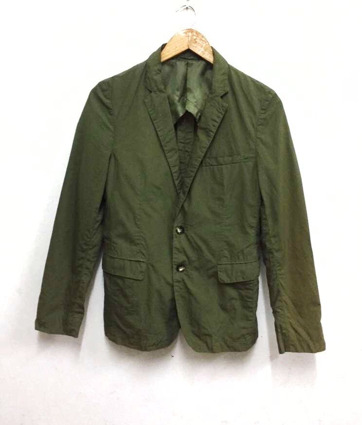 Japanese Brand Olive Green Linen Blend Button Blazer Size 36S - 1 Thumbnail