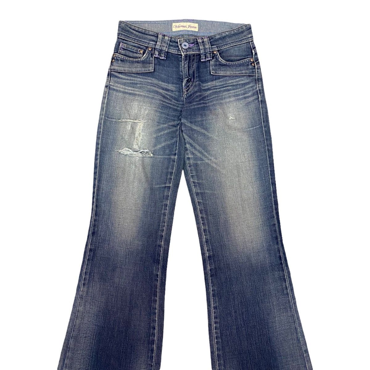 If Six Was Nine HYSTERIC GLAMOUR STYLE VIENUS FLARE DENIM JEANS DISTRESSED Size US 29 - 6 Thumbnail