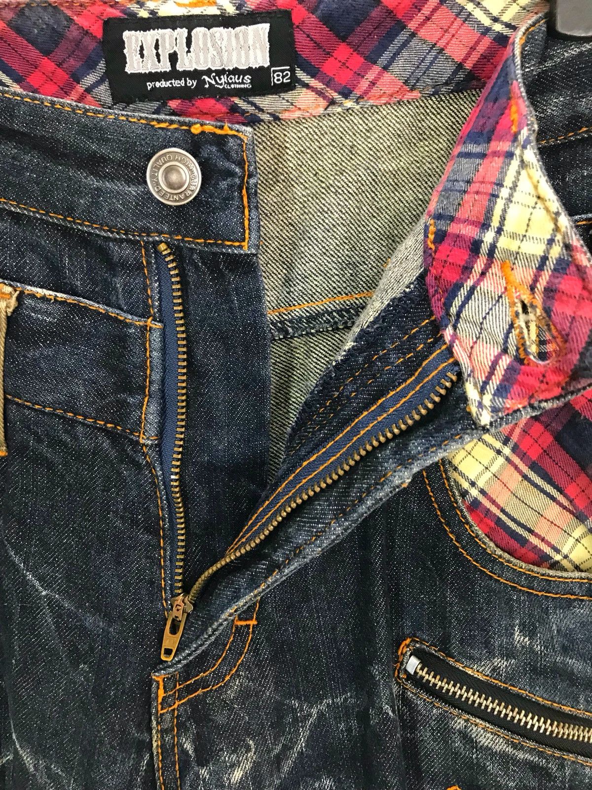 Hysteric Glamour Japanese Double Waist Clawmark Faded Distress Denim Jeans Size US 31 - 13 Thumbnail