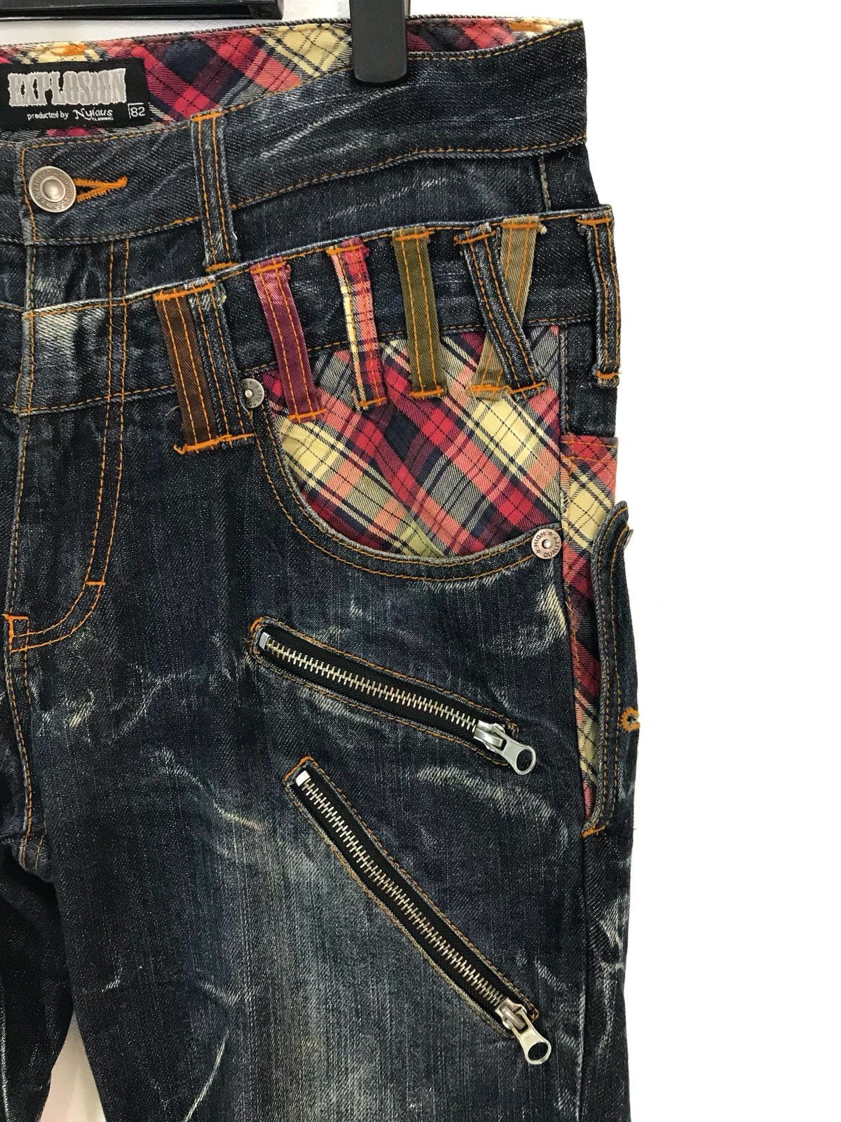 Hysteric Glamour Japanese Double Waist Clawmark Faded Distress Denim Jeans Size US 31 - 6 Thumbnail