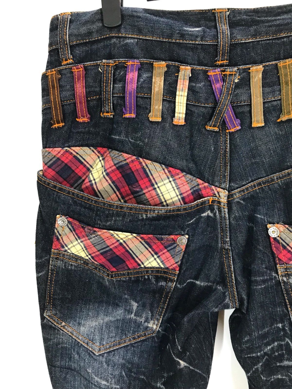 Hysteric Glamour Japanese Double Waist Clawmark Faded Distress Denim Jeans Size US 31 - 7 Thumbnail