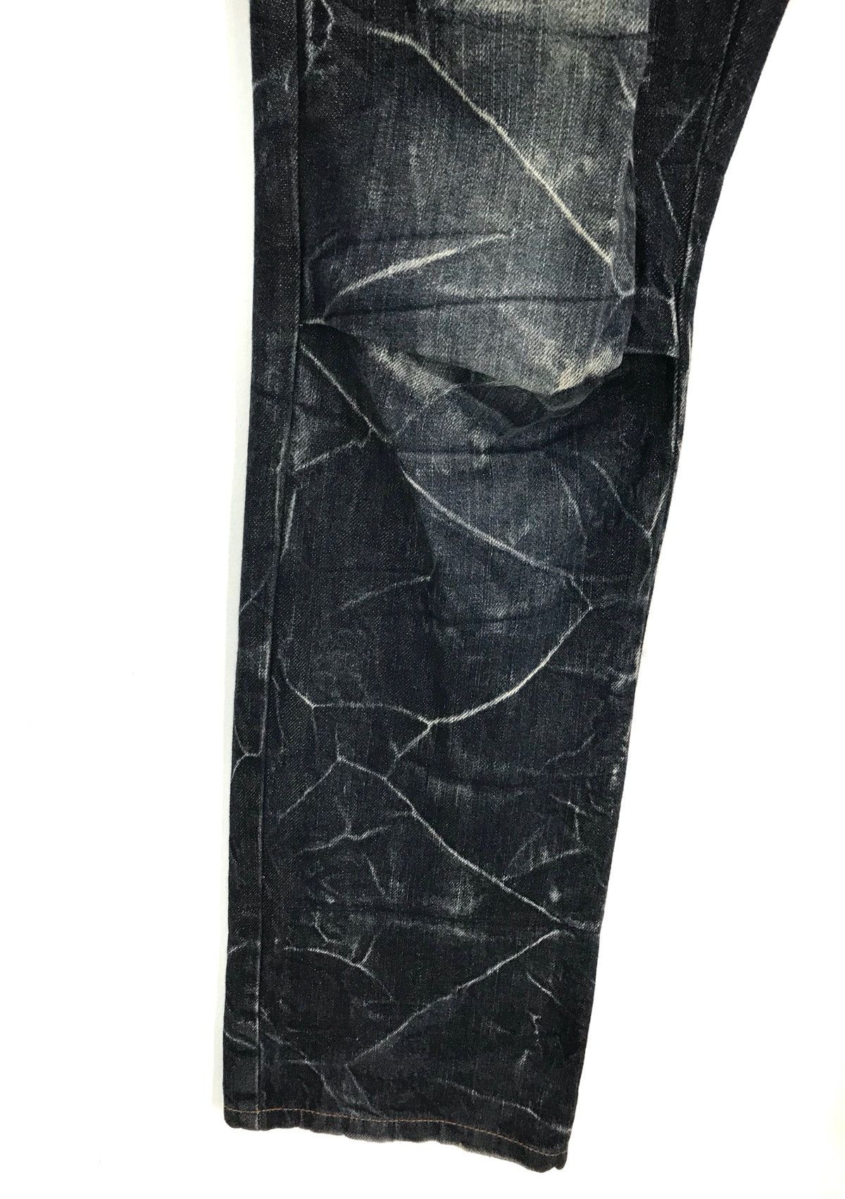 Hysteric Glamour Japanese Double Waist Clawmark Faded Distress Denim Jeans Size US 31 - 4 Thumbnail