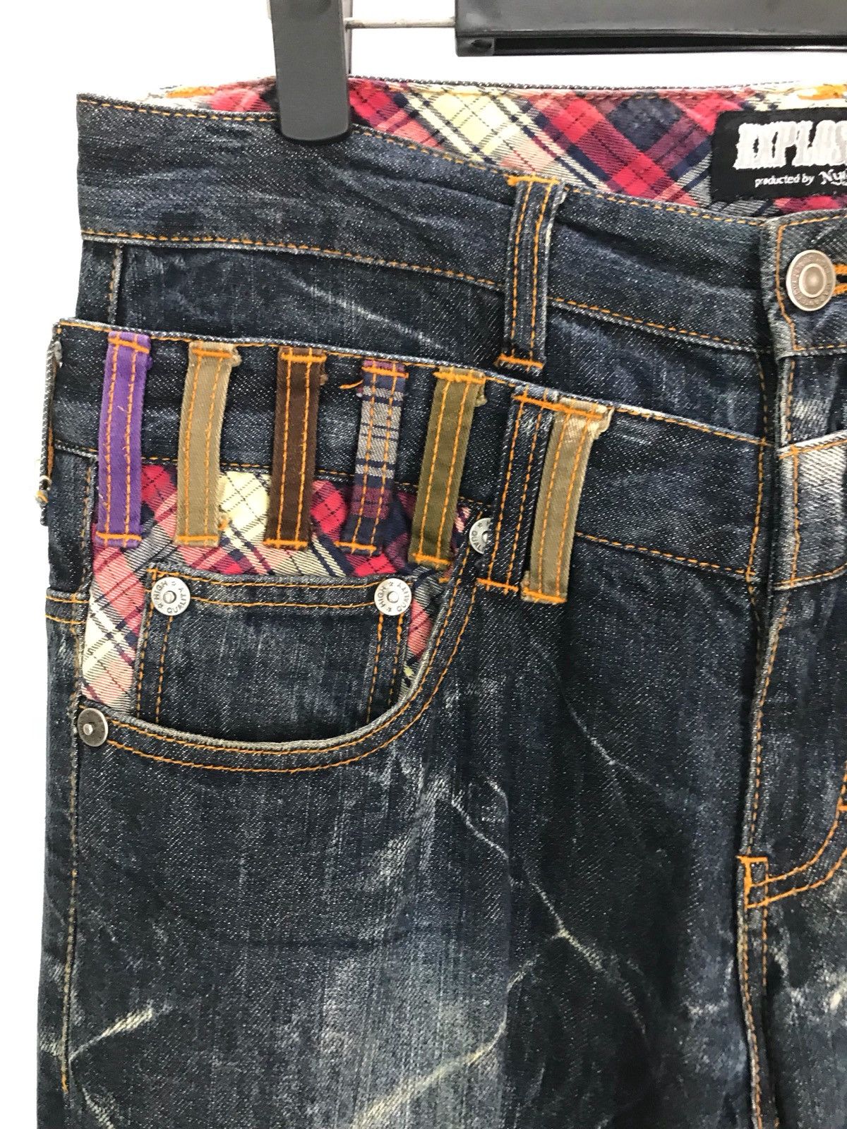 Hysteric Glamour Japanese Double Waist Clawmark Faded Distress Denim Jeans Size US 31 - 5 Thumbnail