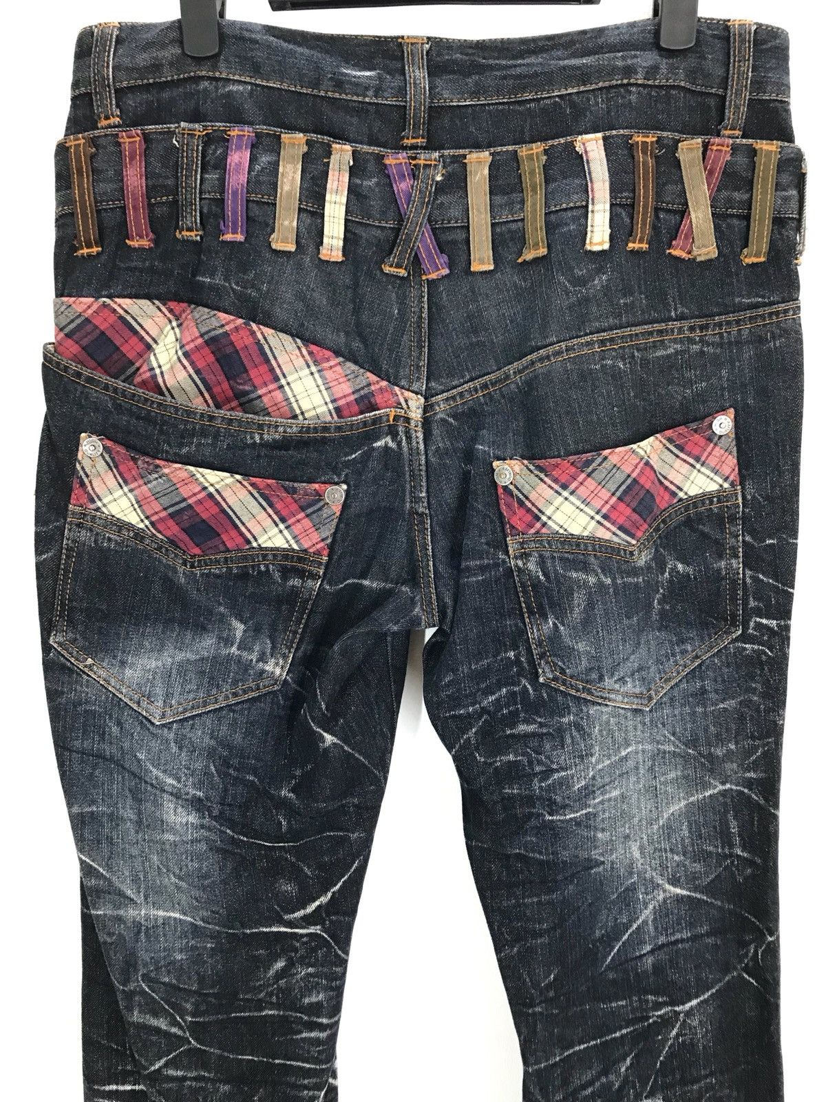Hysteric Glamour Japanese Double Waist Clawmark Faded Distress Denim Jeans Size US 31 - 9 Thumbnail